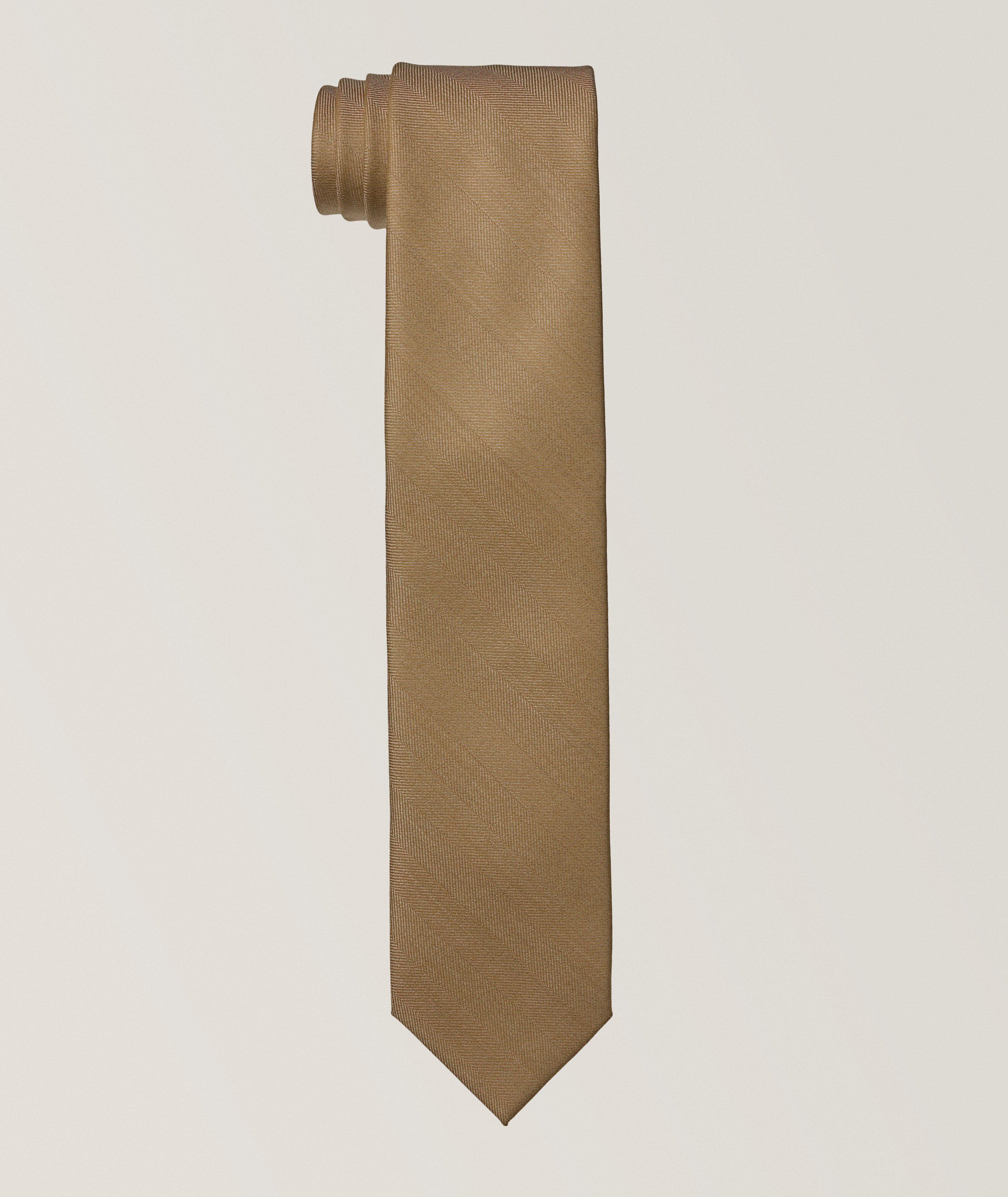 Mélange Herringbone Virgin Wool Tie image 0
