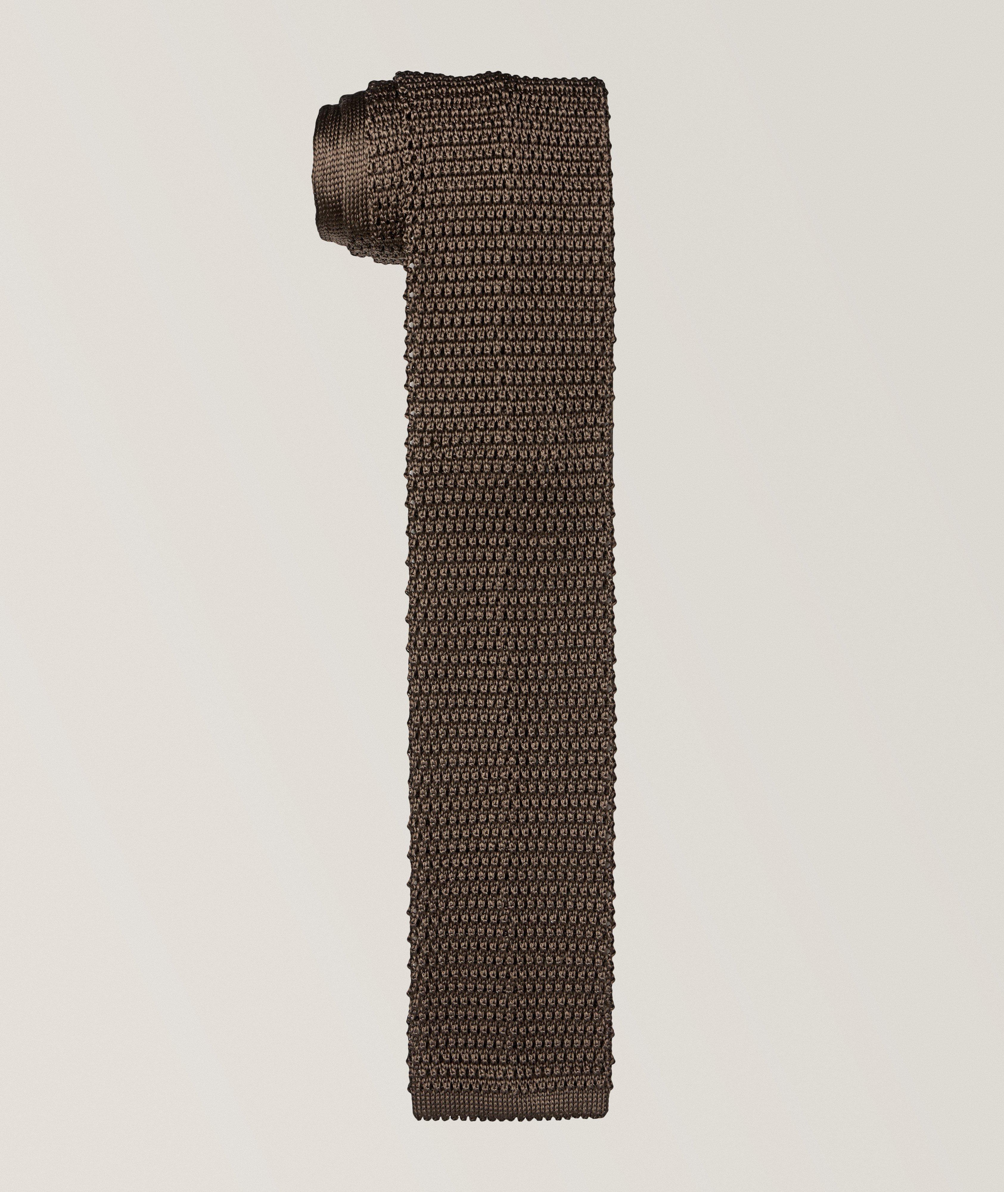 Solid Knit Silk Tie 