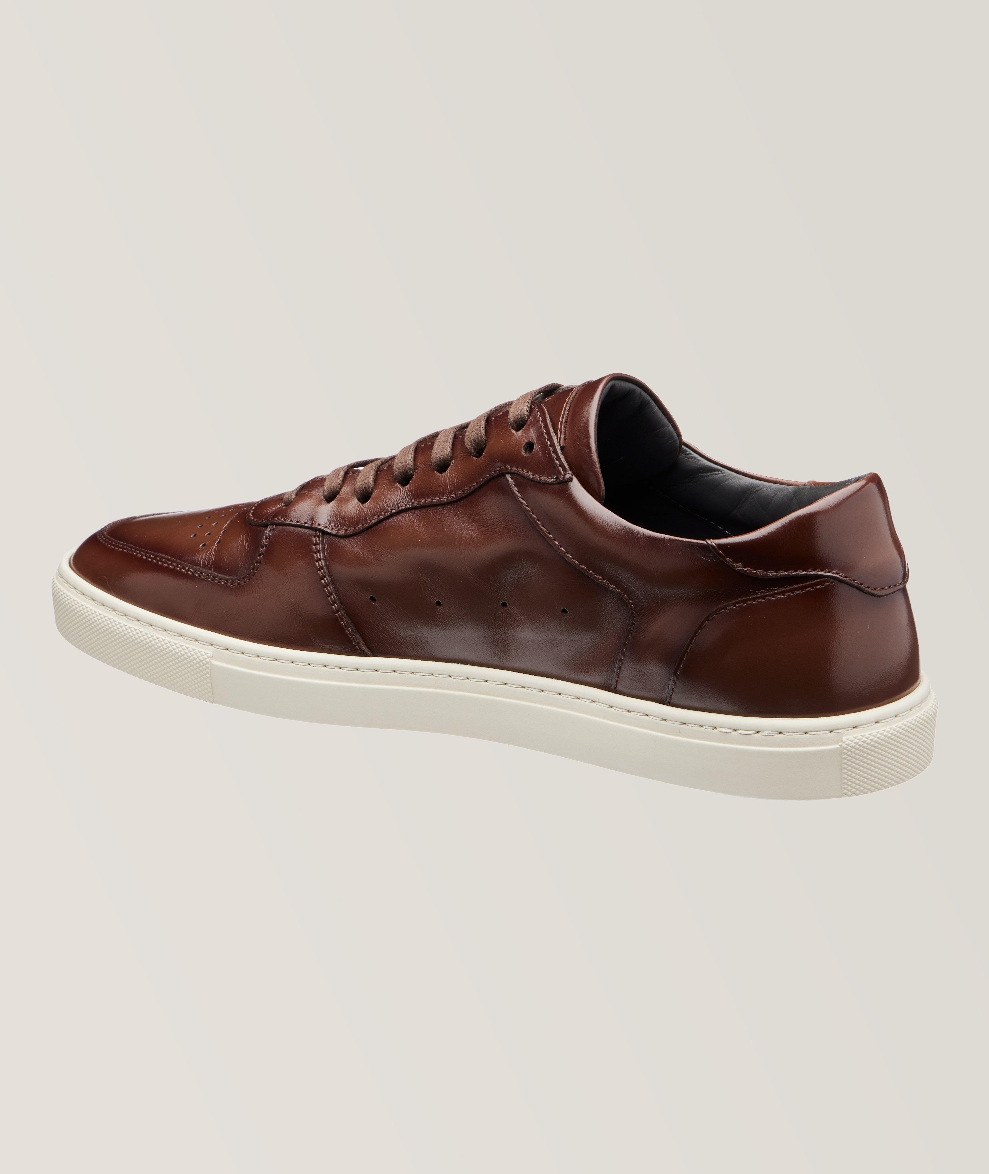 Barbera Burnished Leather Court Sneakers image 1