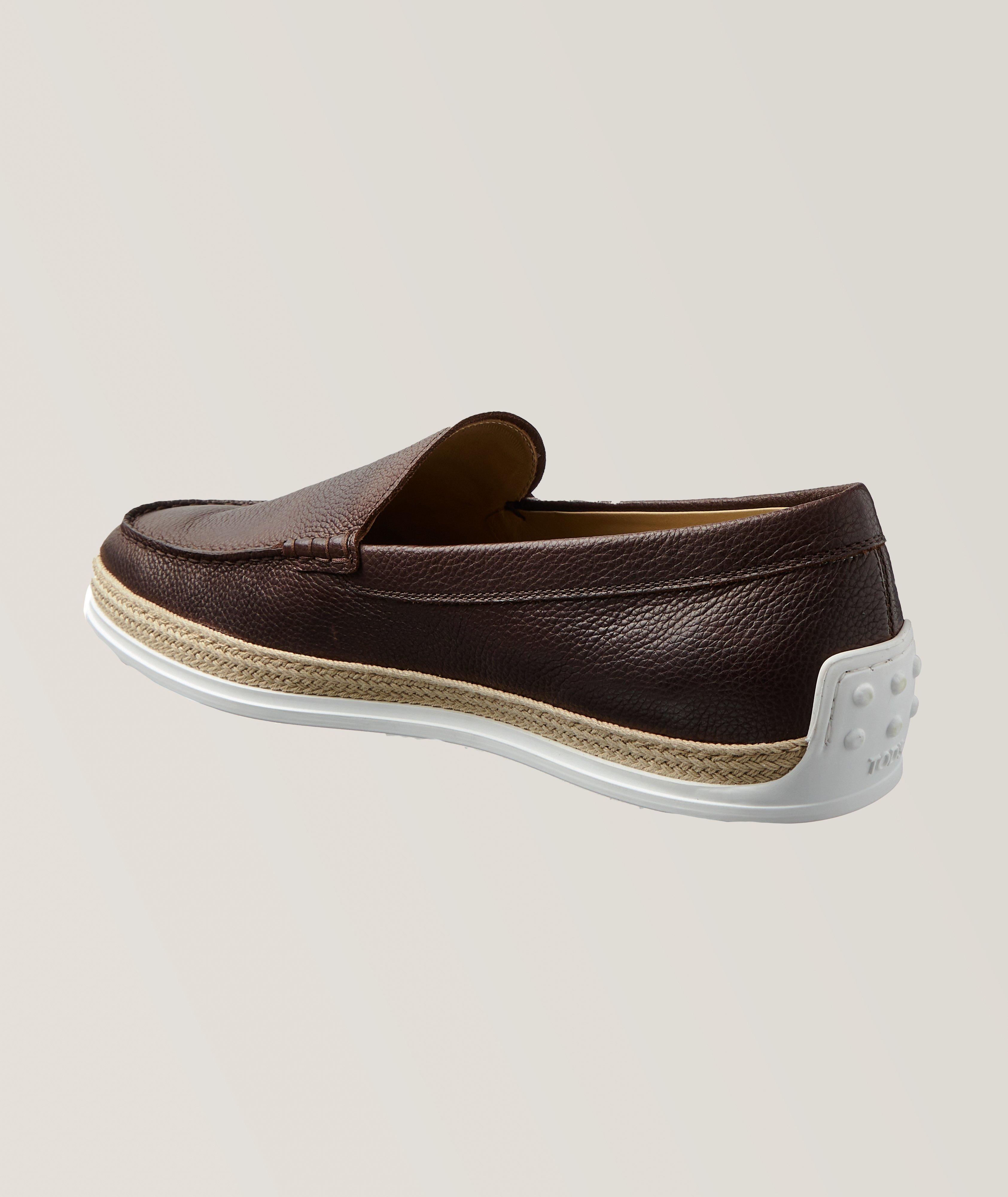 Grained Leather Espadrilles