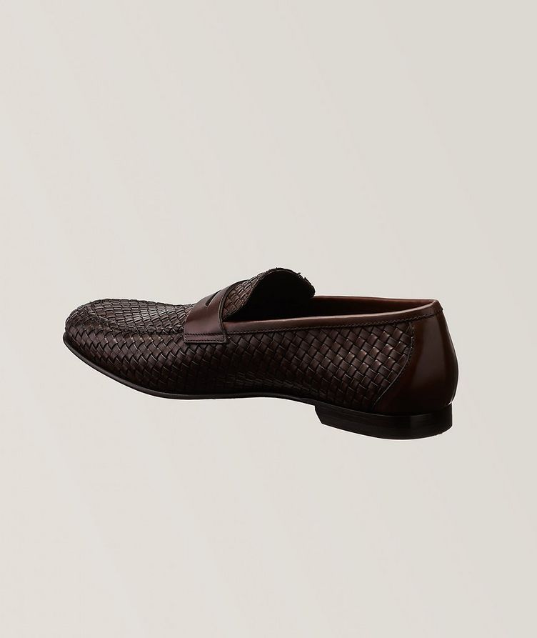 Zenith Burnished Woven Leather Penny Loafers image 1