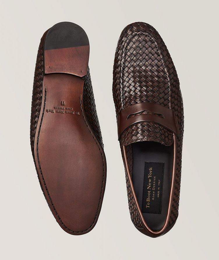 Zenith Burnished Woven Leather Penny Loafers image 2