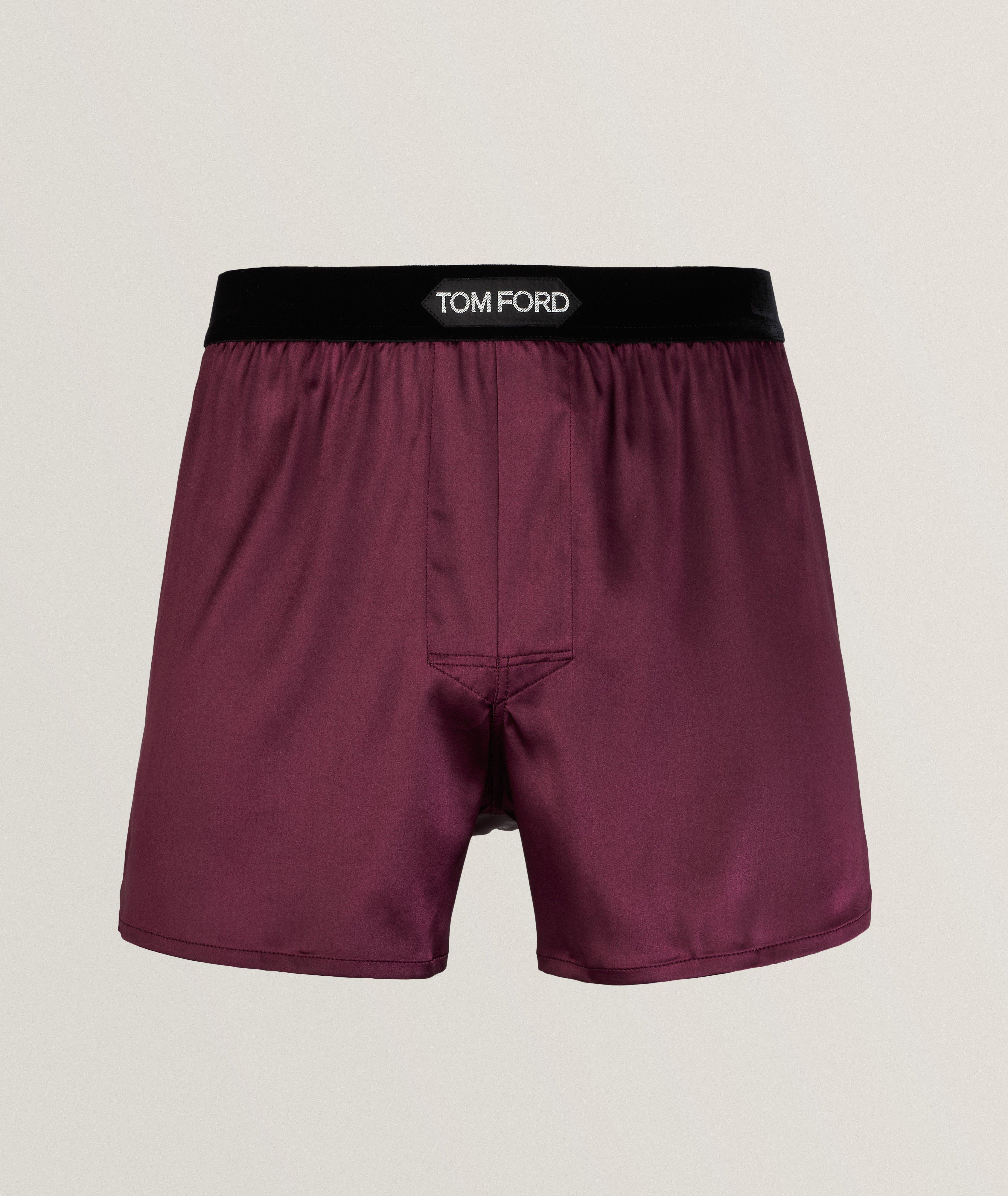 Solid Stretch-Silk Boxers image 0