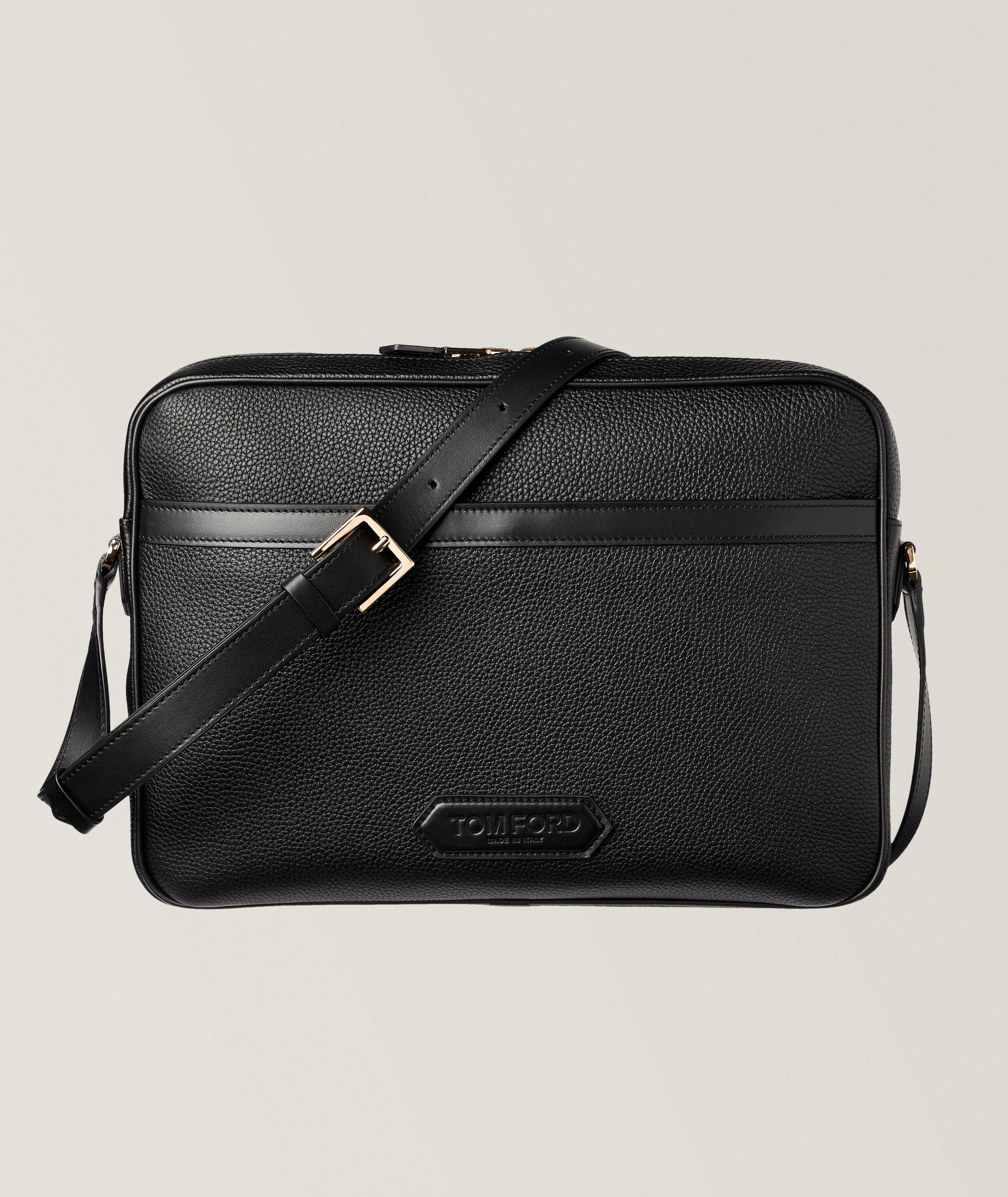 TOM FORD Grain Leather Messenger Bag 