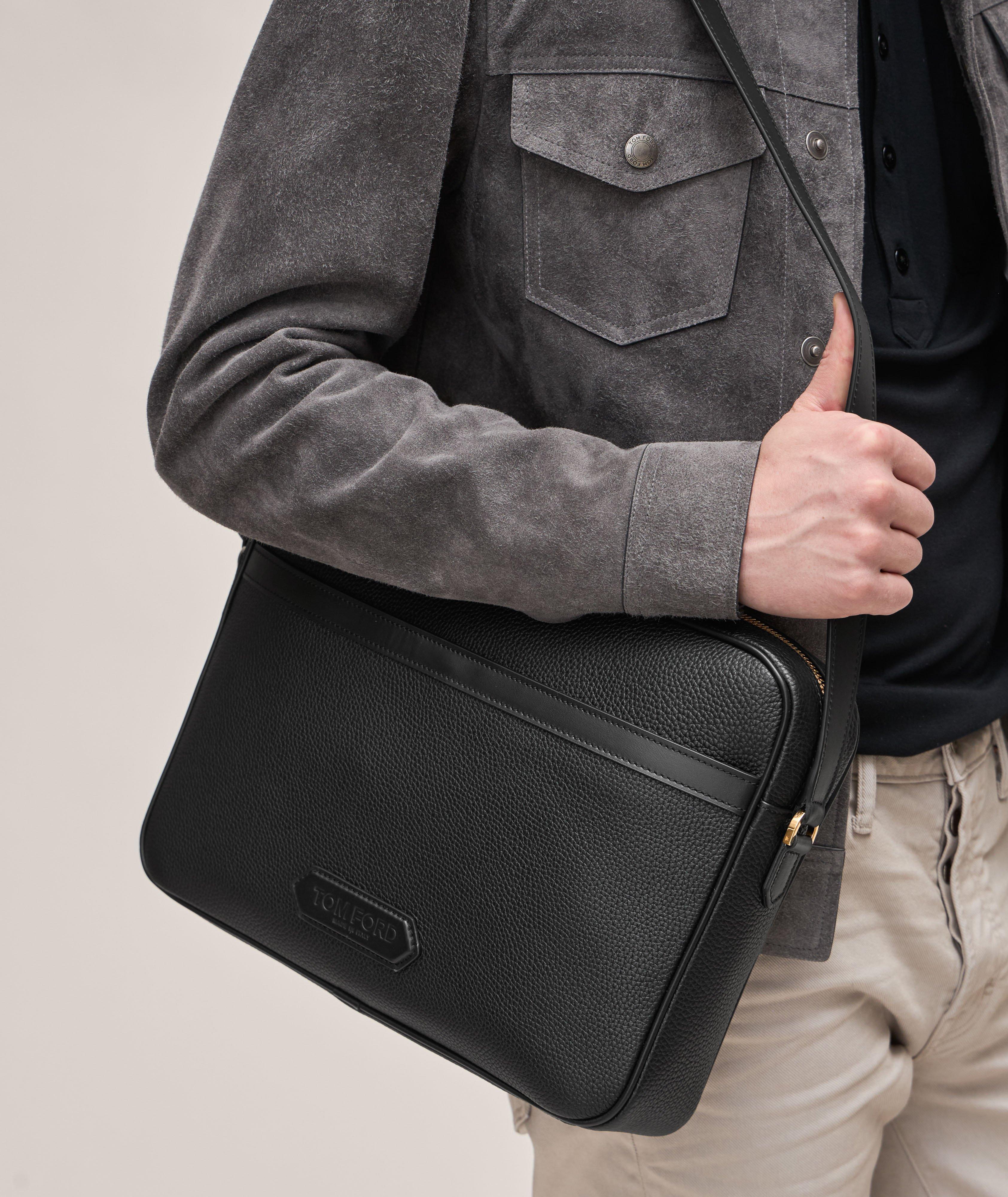 Grain Leather Messenger Bag 