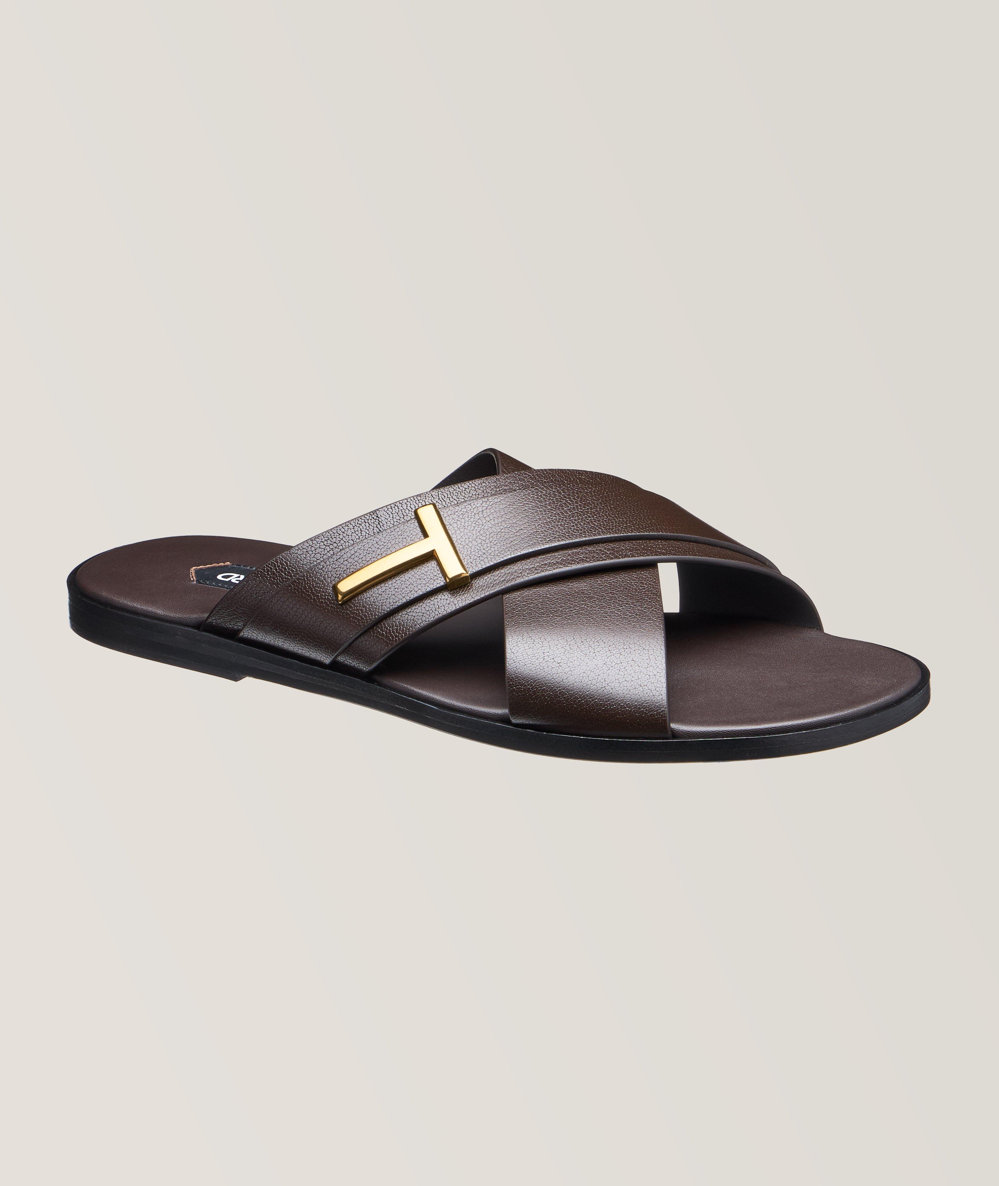 TOM FORD Preston Grain Leather Sandals