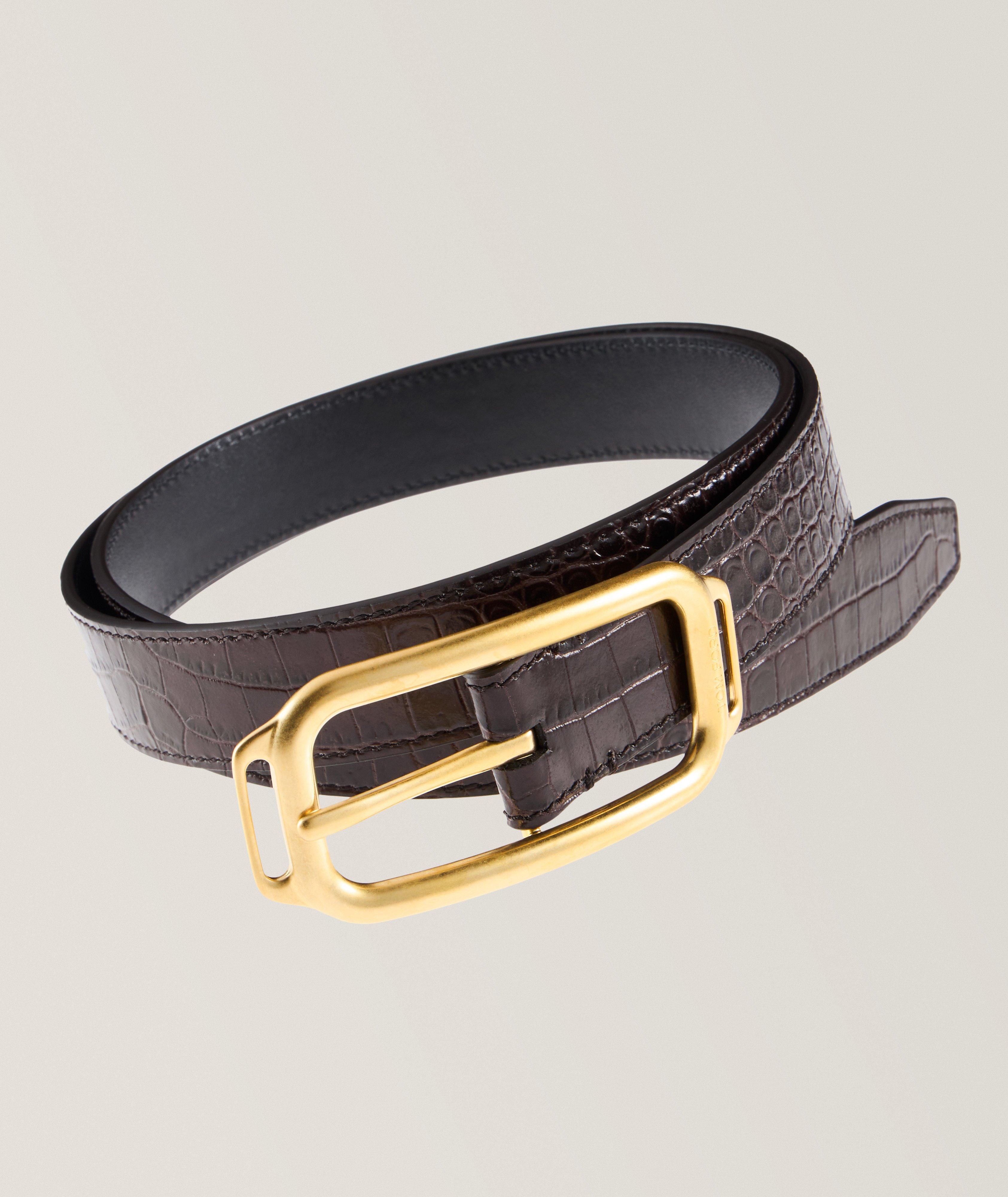 Stadium Crocodile Leather Pin-Buckle Belt image 0