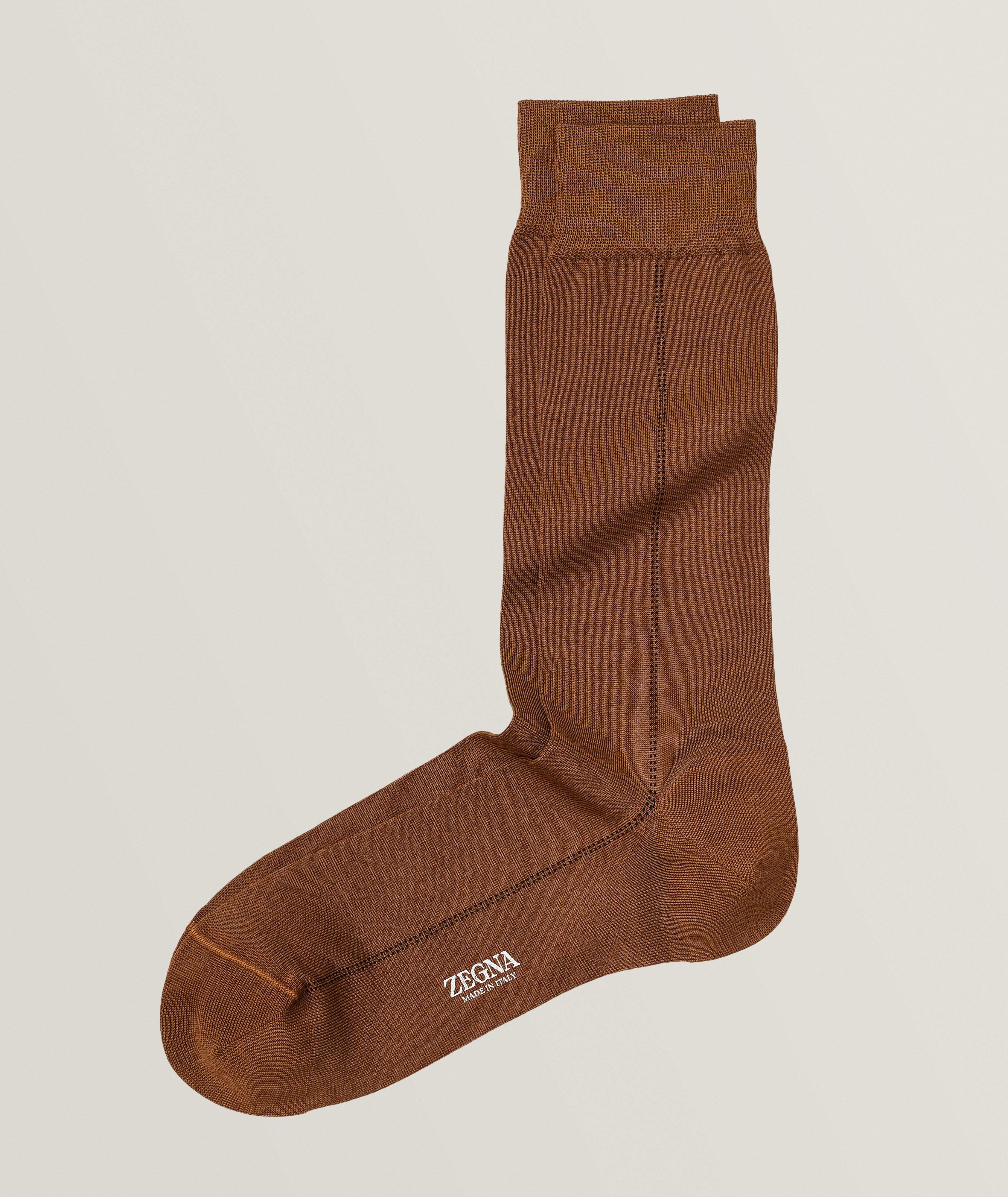 Mercerized Stretch-Cotton Blend Socks