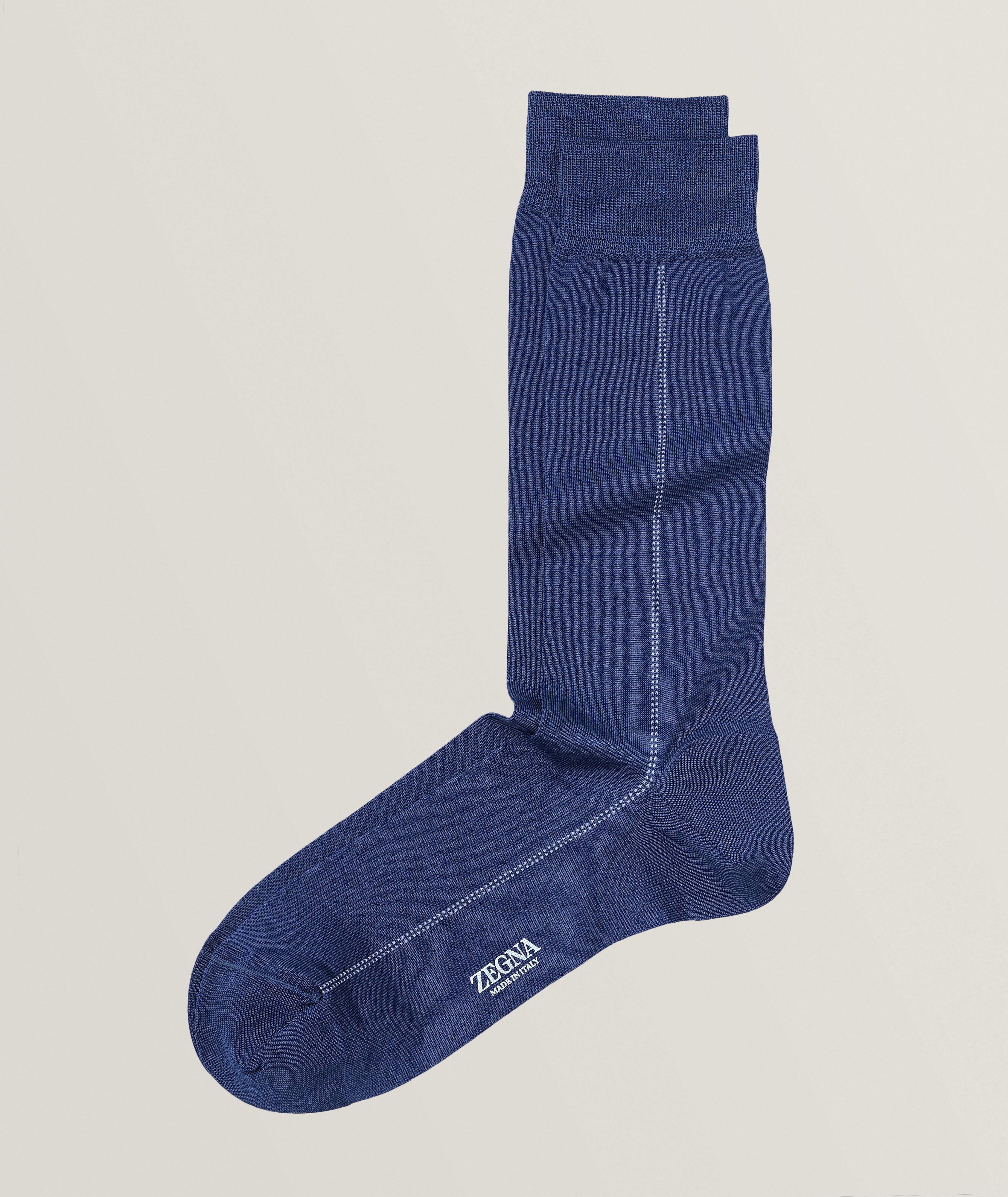 Mercerized Stretch-Cotton Blend Socks  image 0