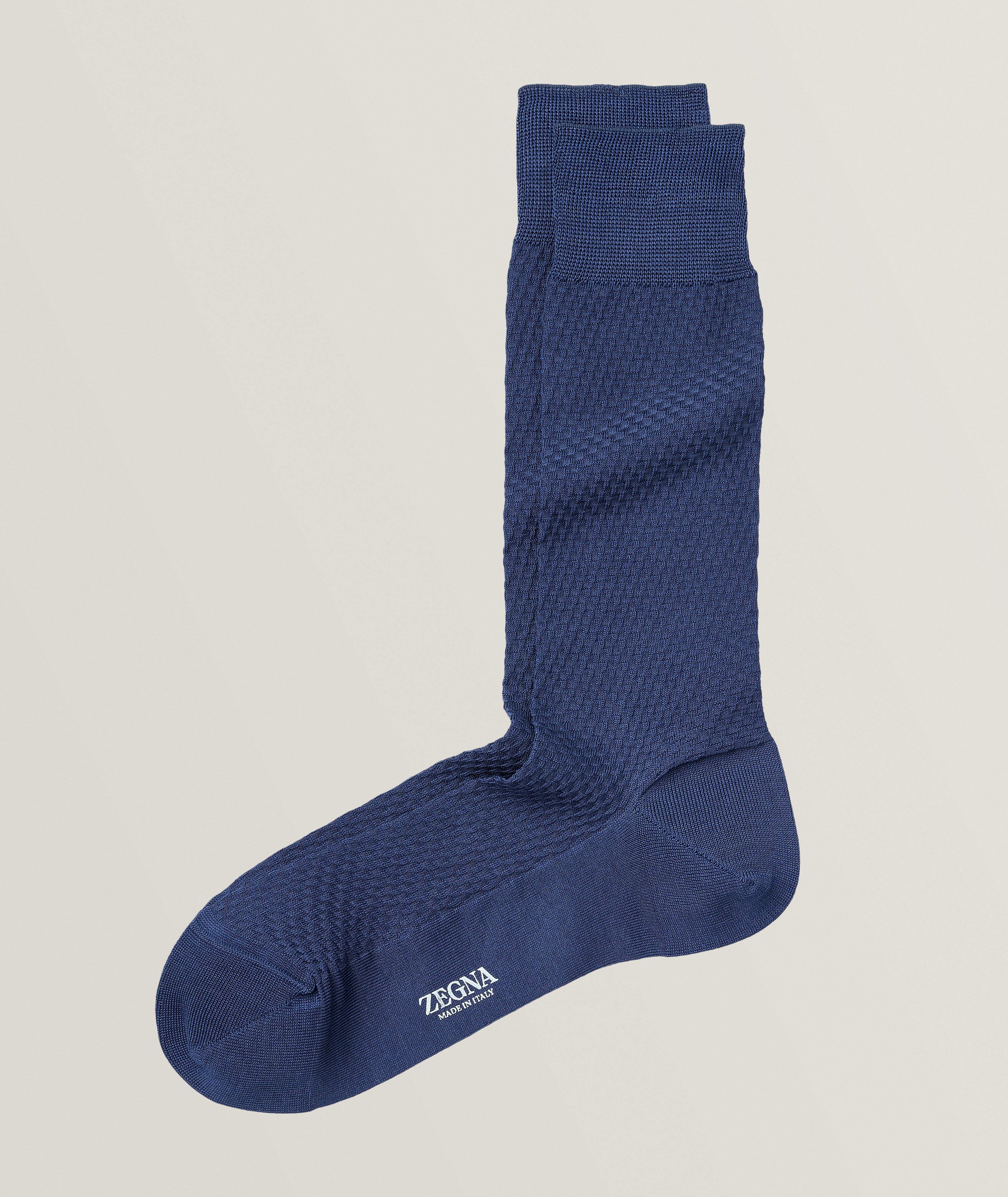 Texture First Stretch-Cotton Blend Socks