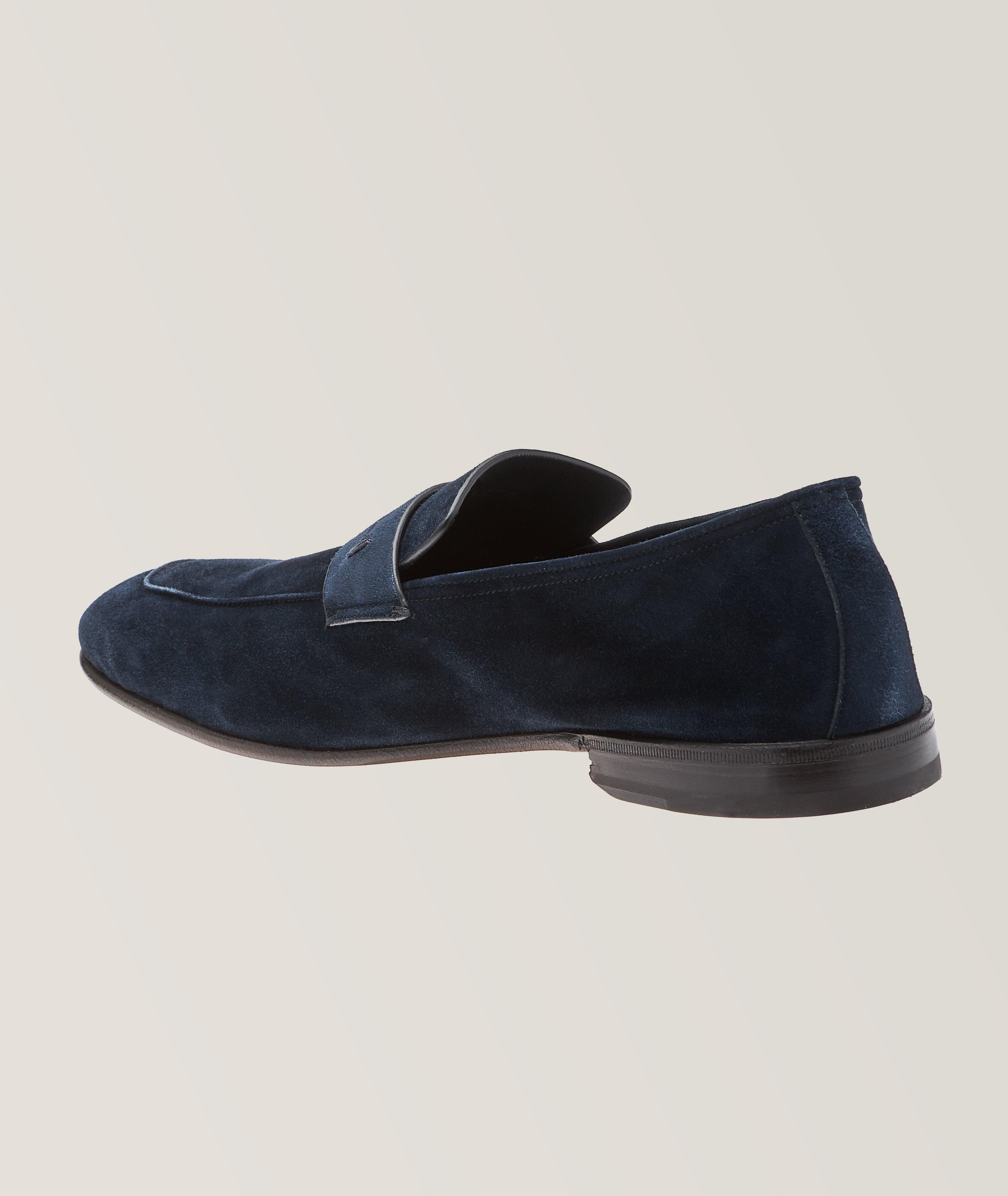 L'Asola Unconstructed Suede Penny Loafer image 1