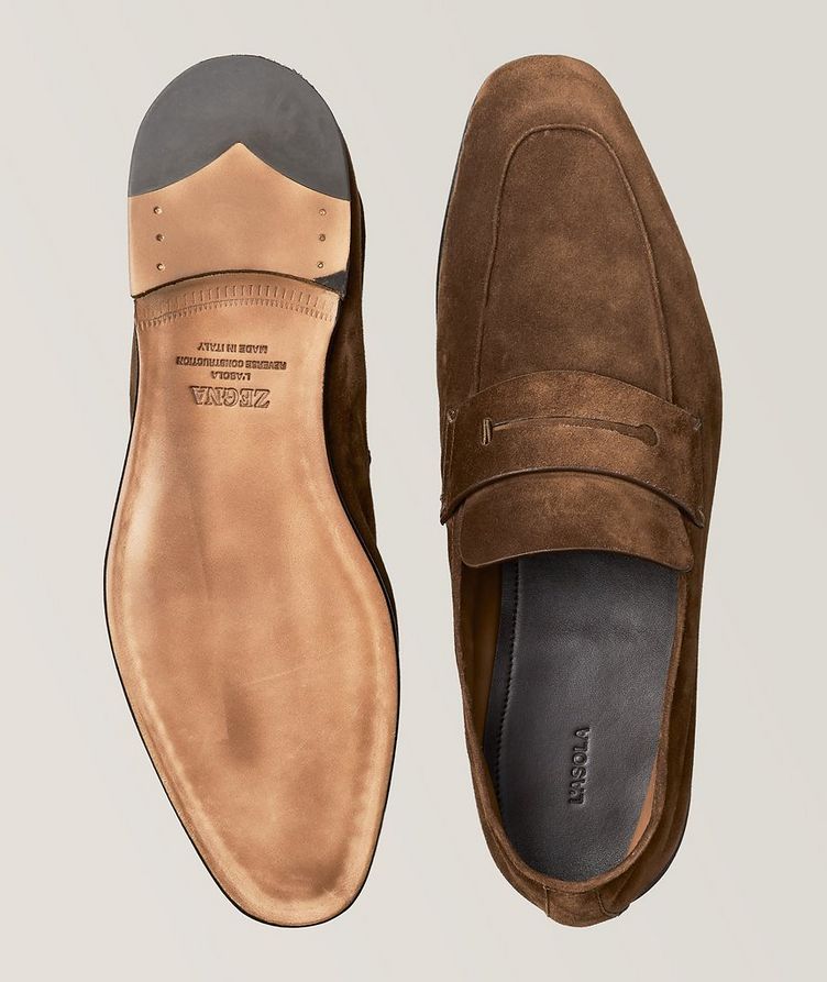 L'Asola Unconstructed Suede Penny Loafer image 2