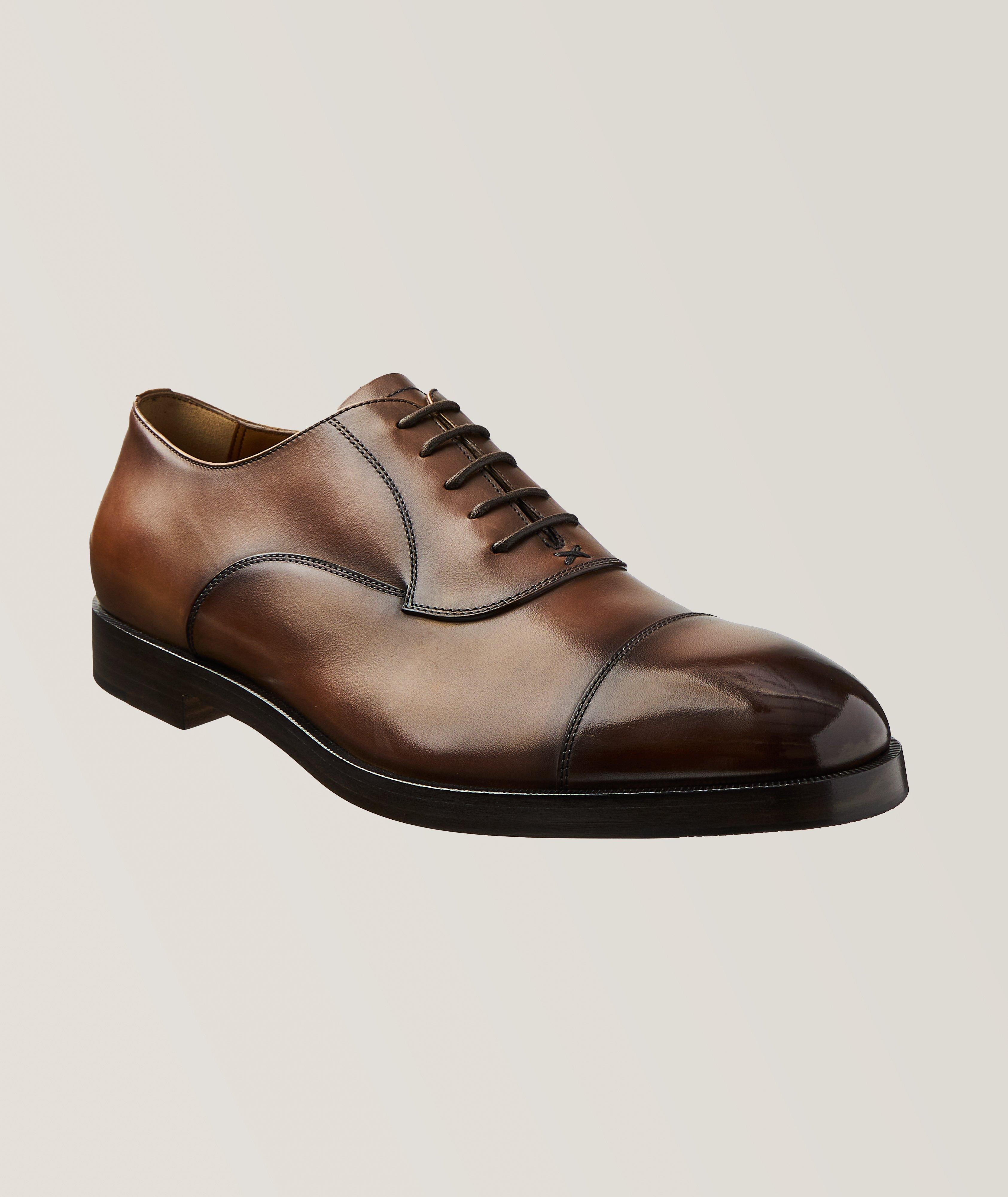 Zegna Chaussure lacée en cuir poli à bout rapporté