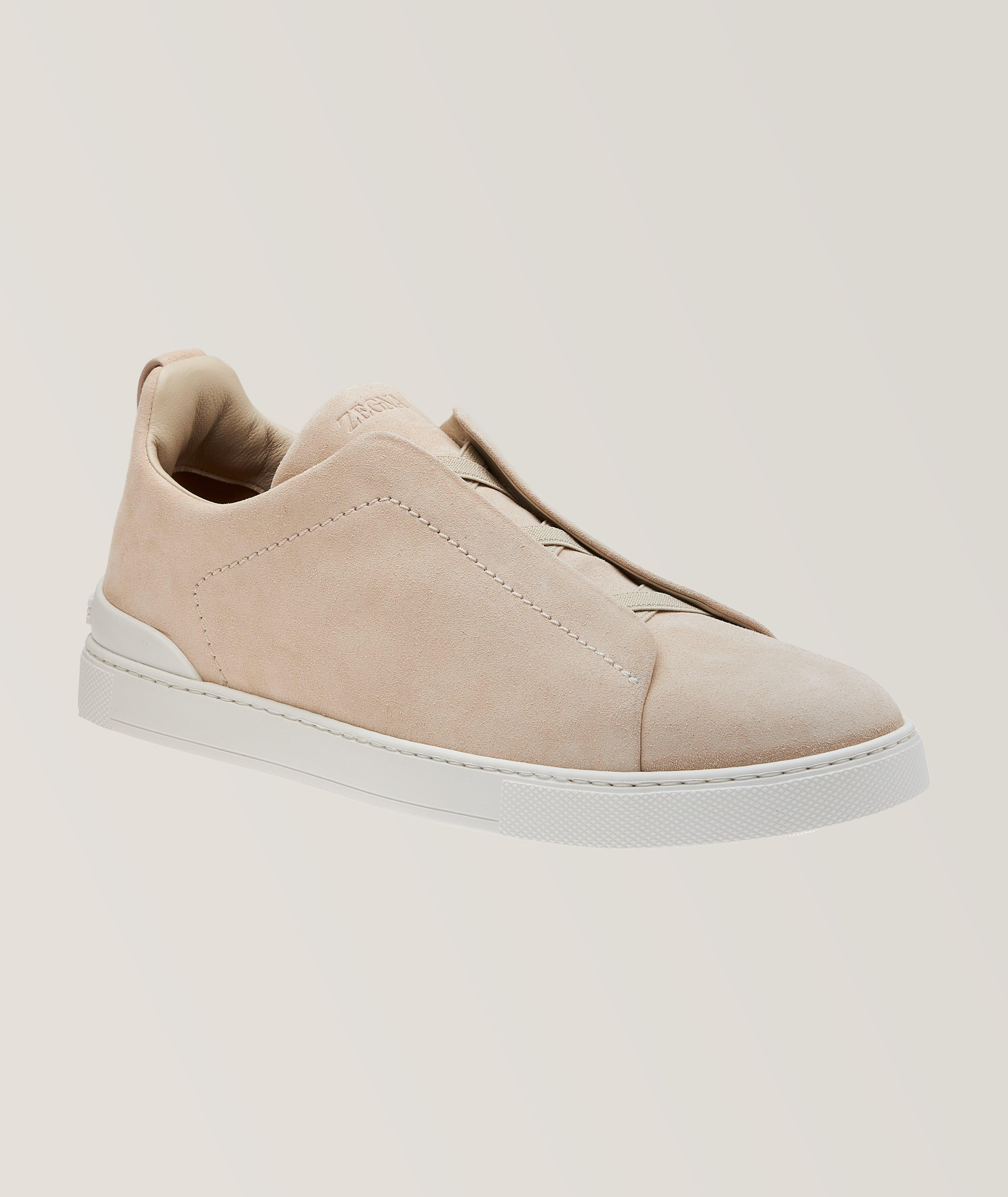 Triple Stitch Tonal Suede Slip-On Sneakers image 0