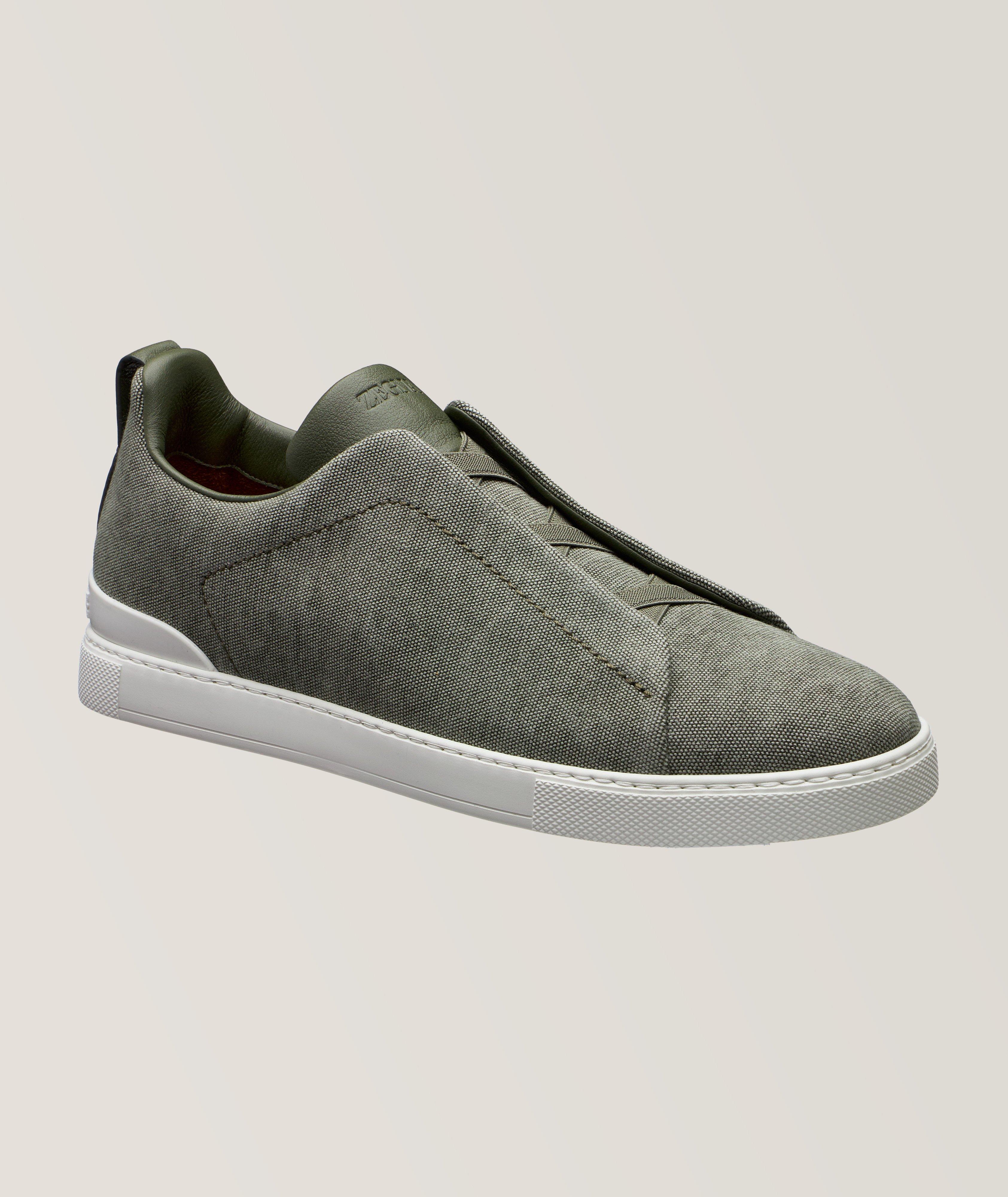 Triple Stitch Canvas Slip-On Sneakers