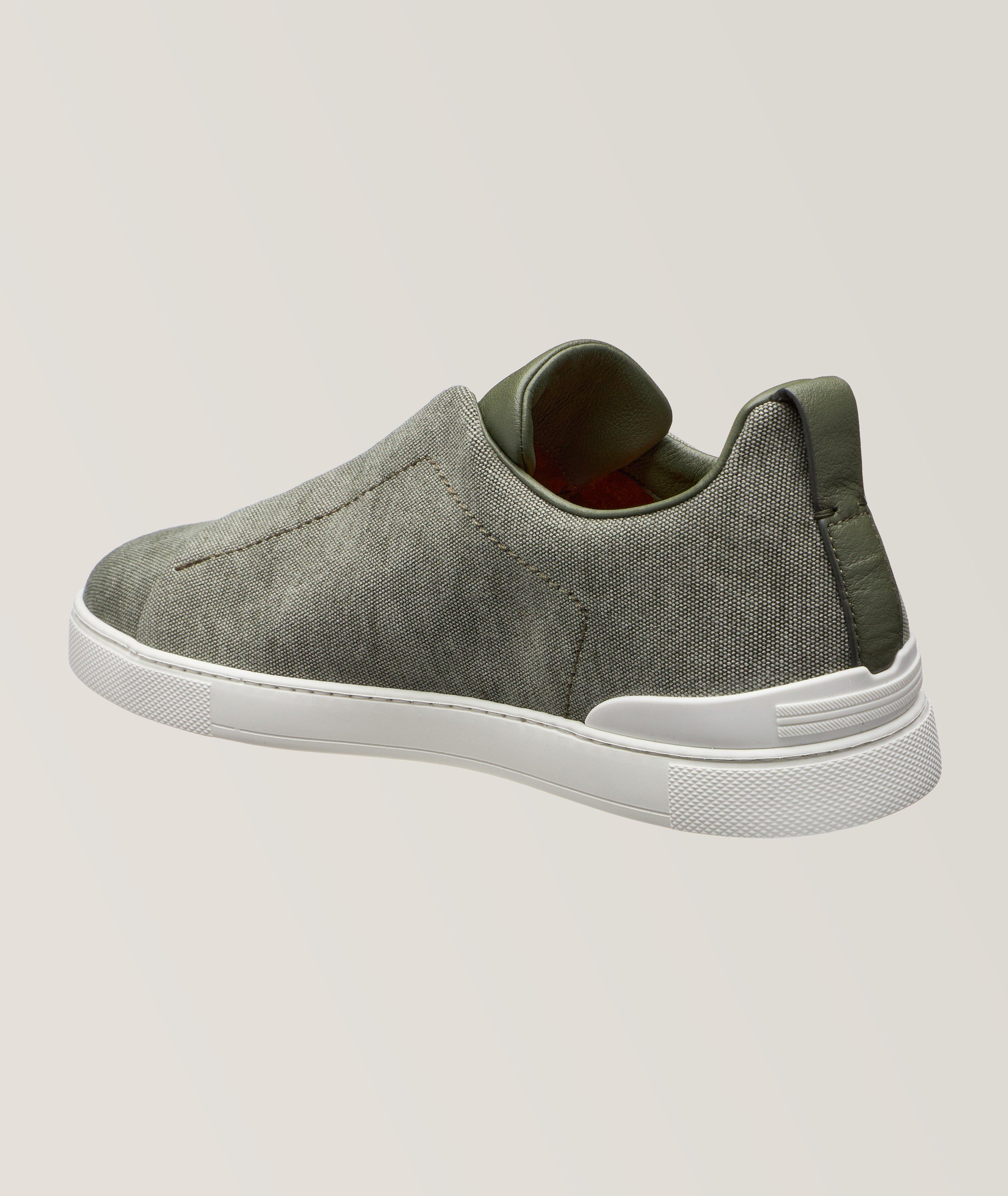 Triple Stitch Canvas Slip-On Sneakers image 1