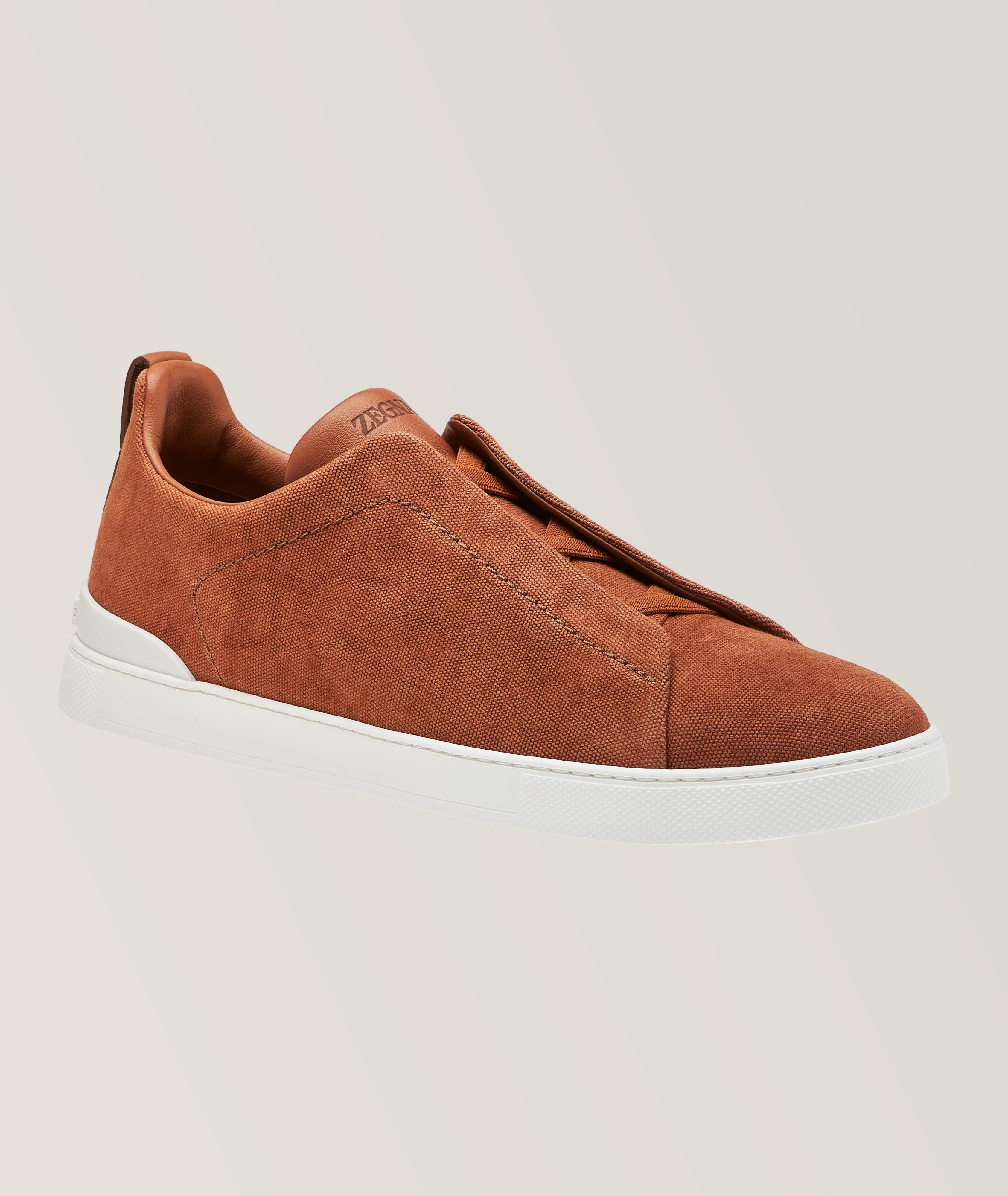 Zegna Canvas Triple Stitch Low Top Sneakers