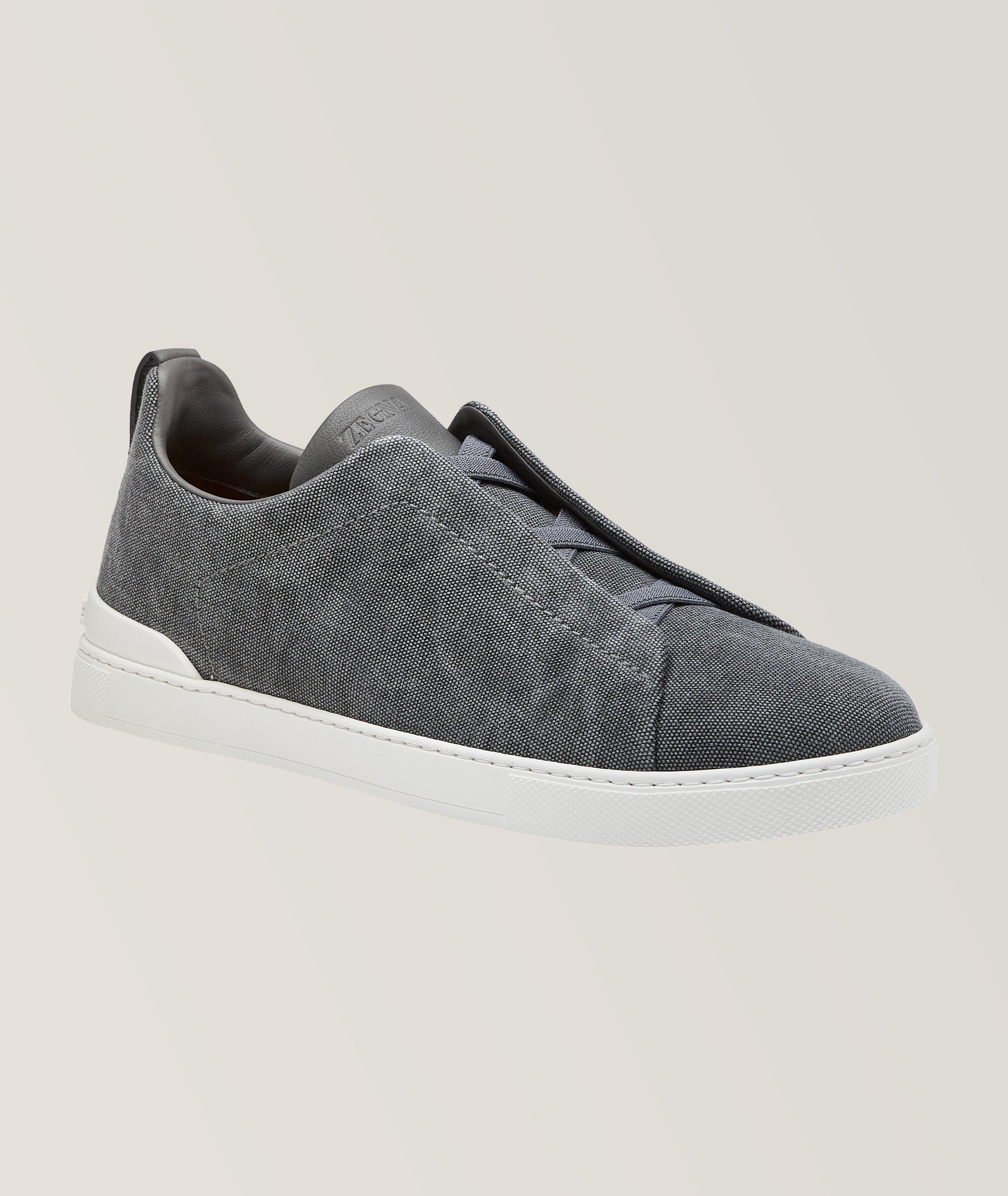 Zegna Canvas Triple Stitch Low Top Sneakers