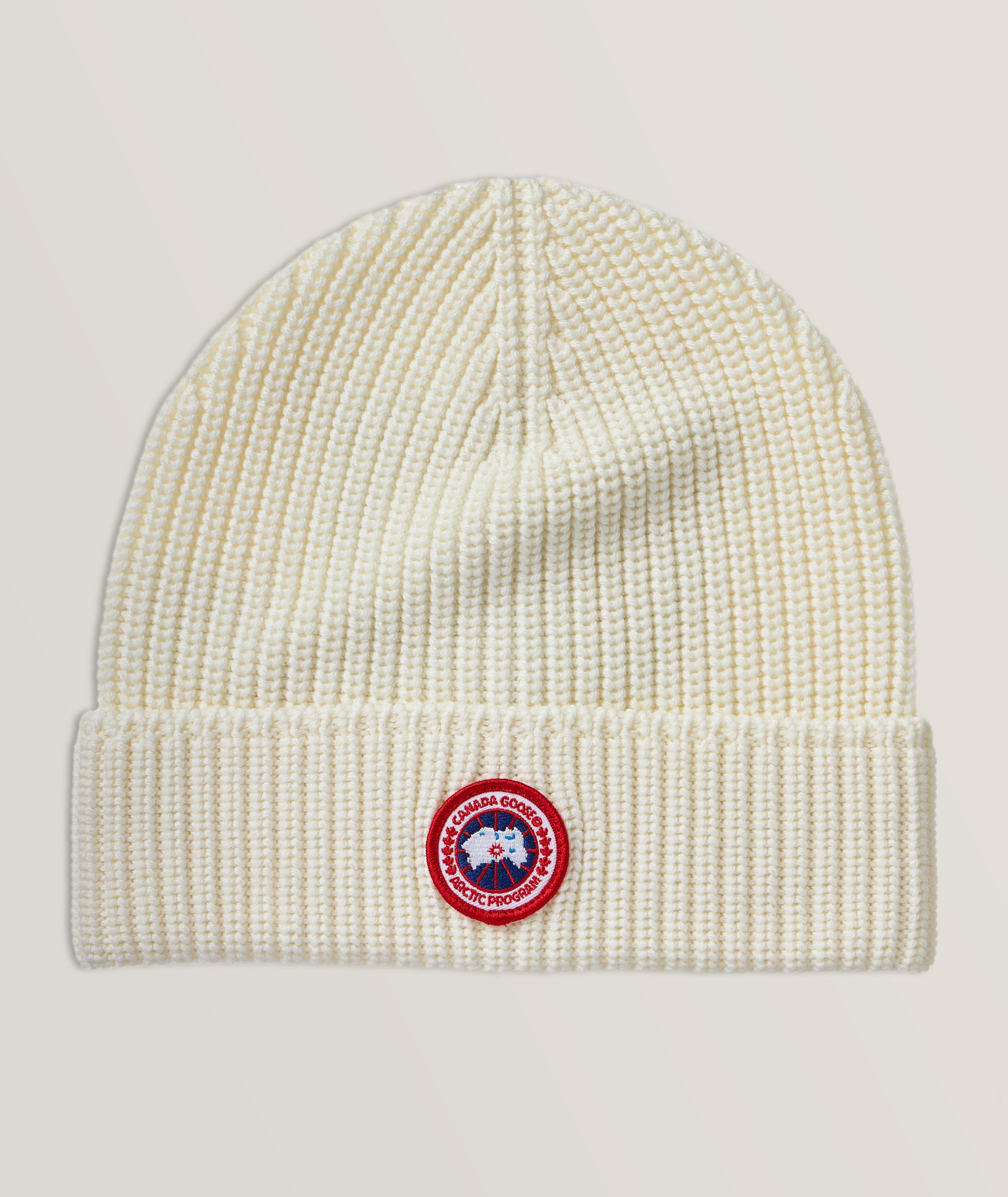 Tuque en laine avec écusson de marque image 0