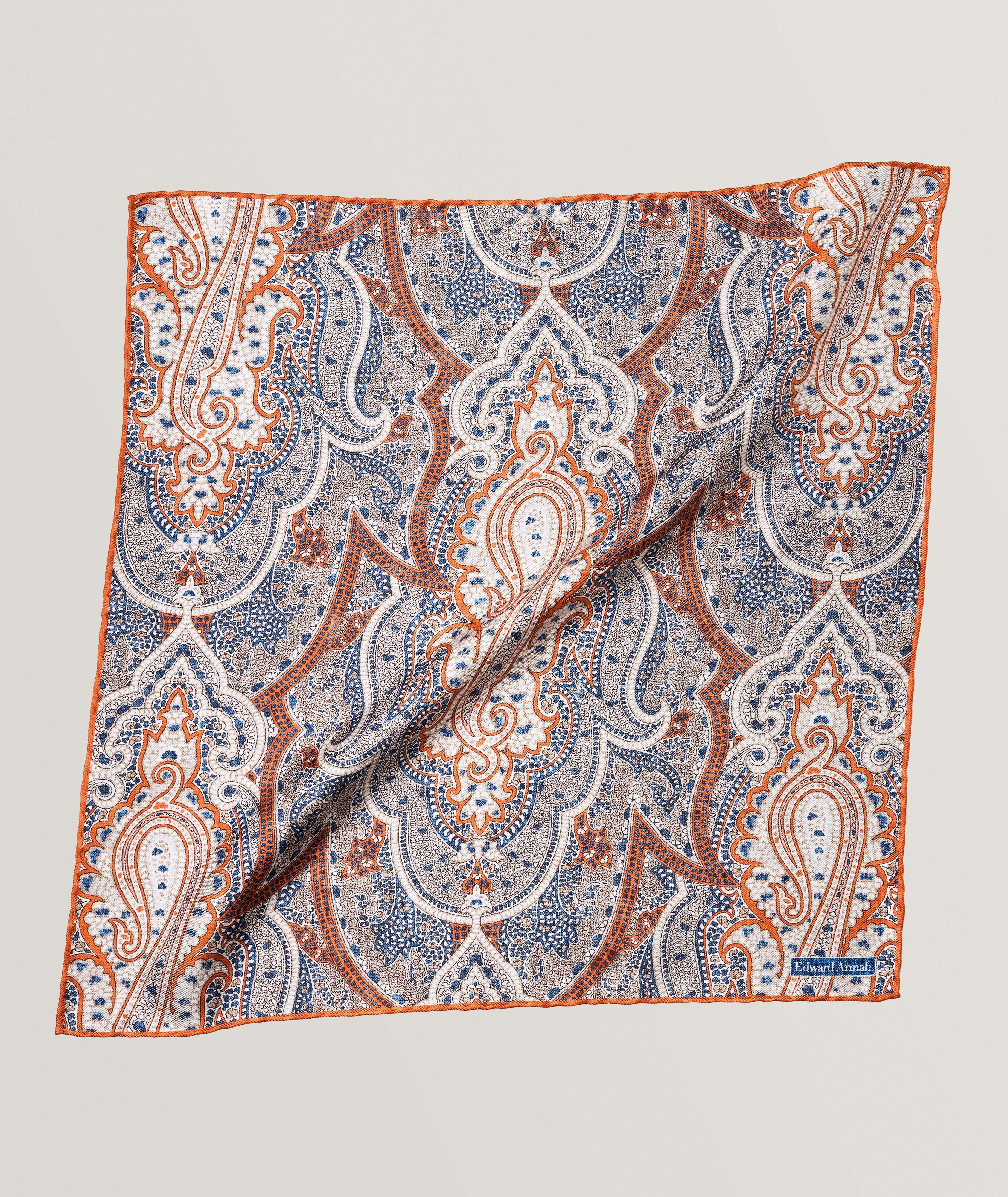Peggy and Finn Pocket Square - Protea Burgundy - ShopStyle Scarves