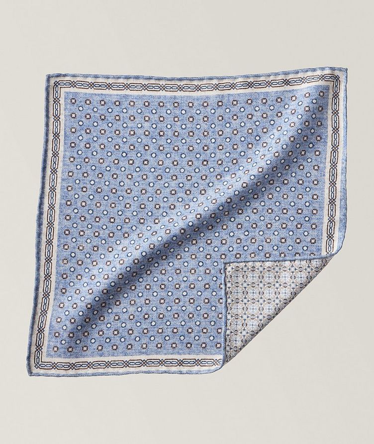 Reversible Neat & Arabeque Pattern Pocket Square image 0