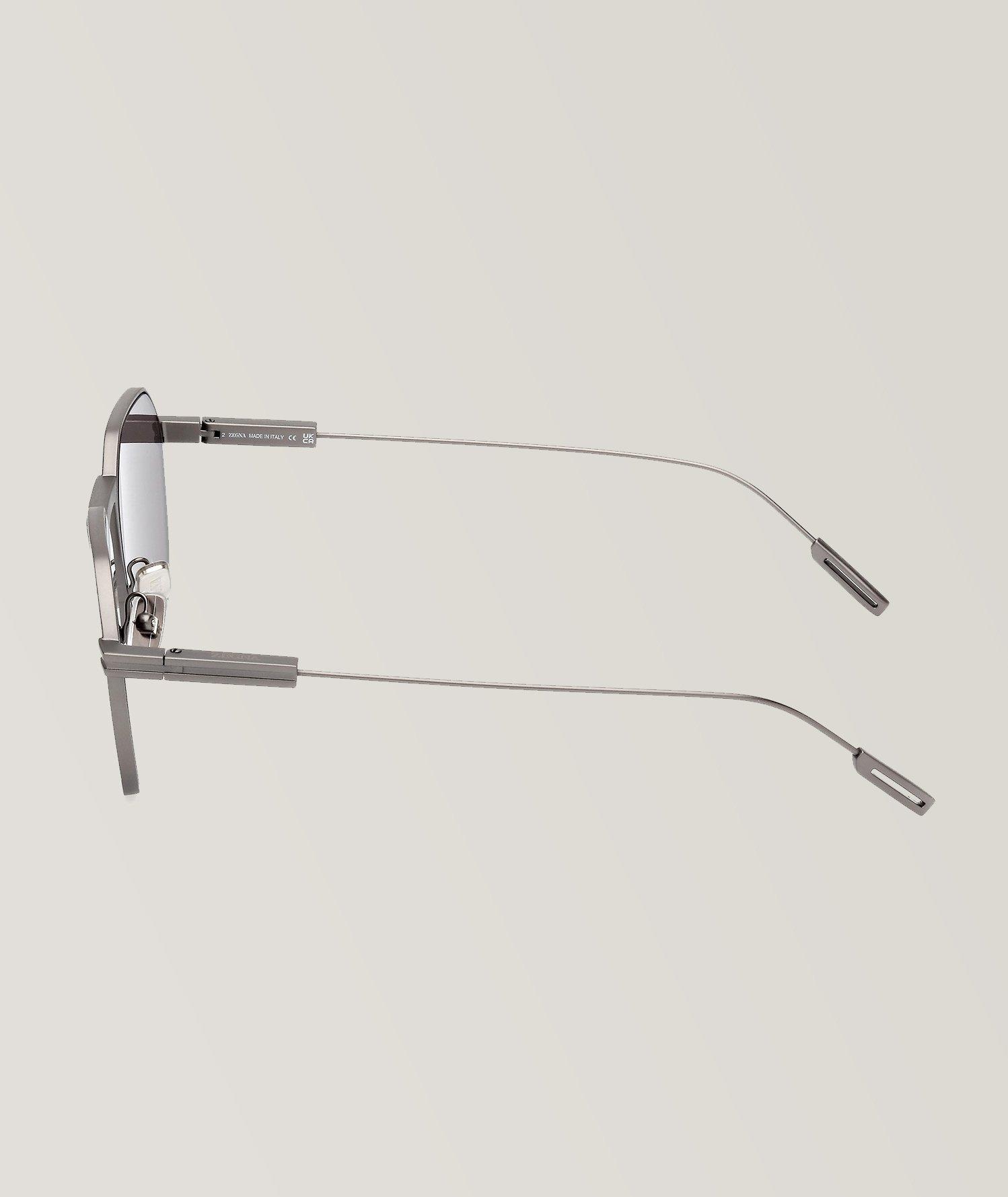 Brushed Gunmetal Smoke Lens Round Sunglasess image 2