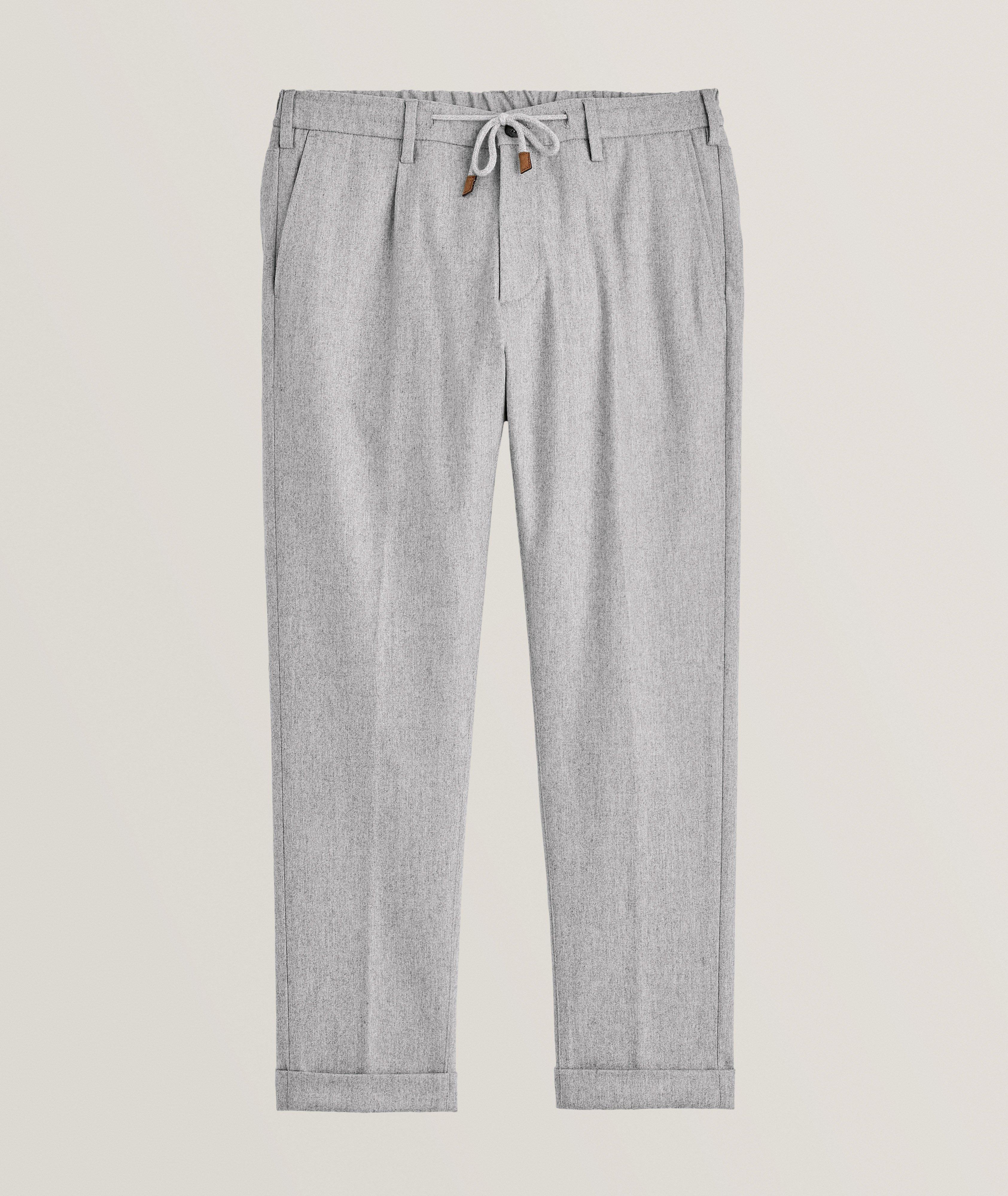Mélange Stretch Wool-Cashmere Pants
