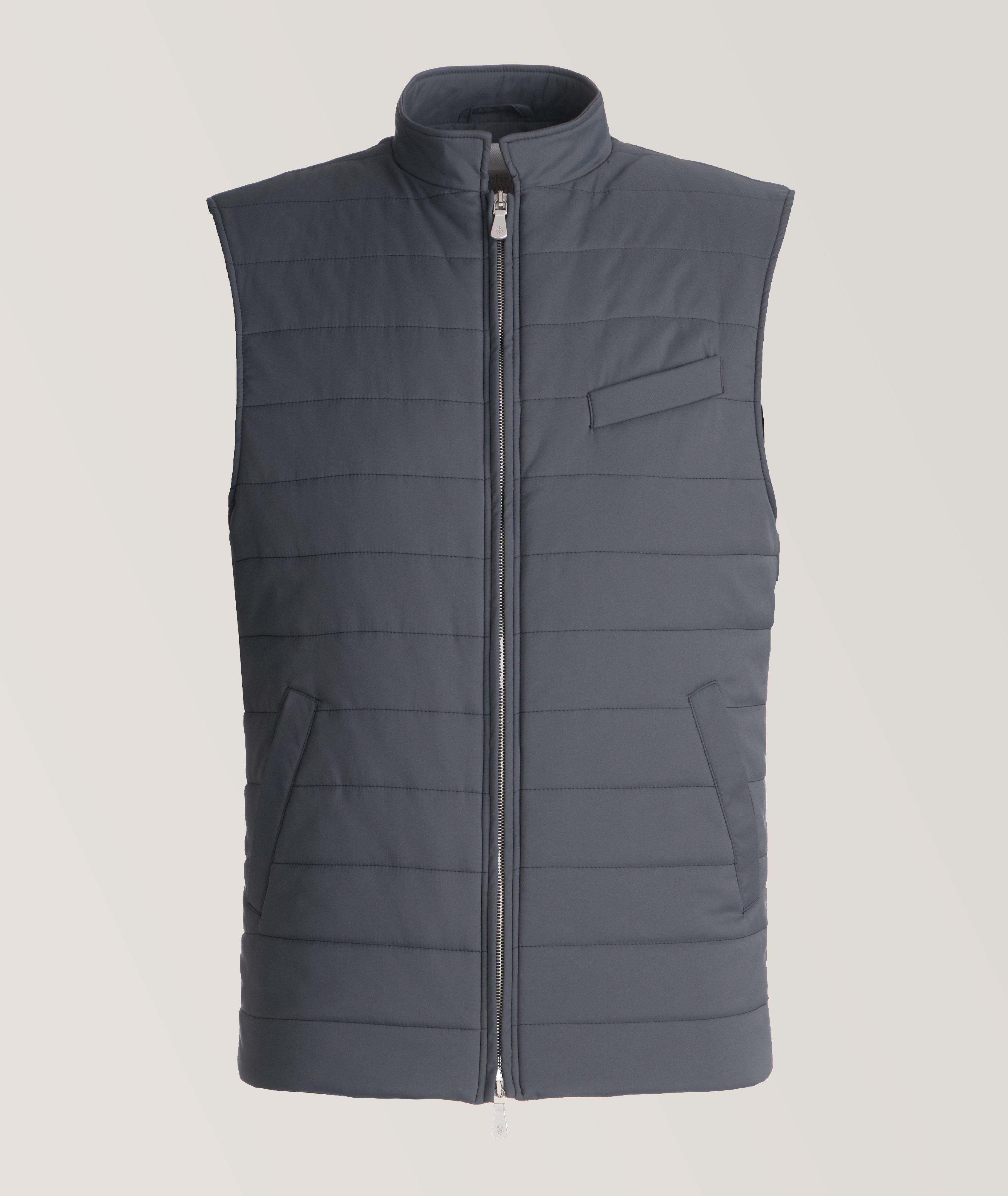 Eleventy Platinum Reversible Silk-Cashmere Vest, Coats