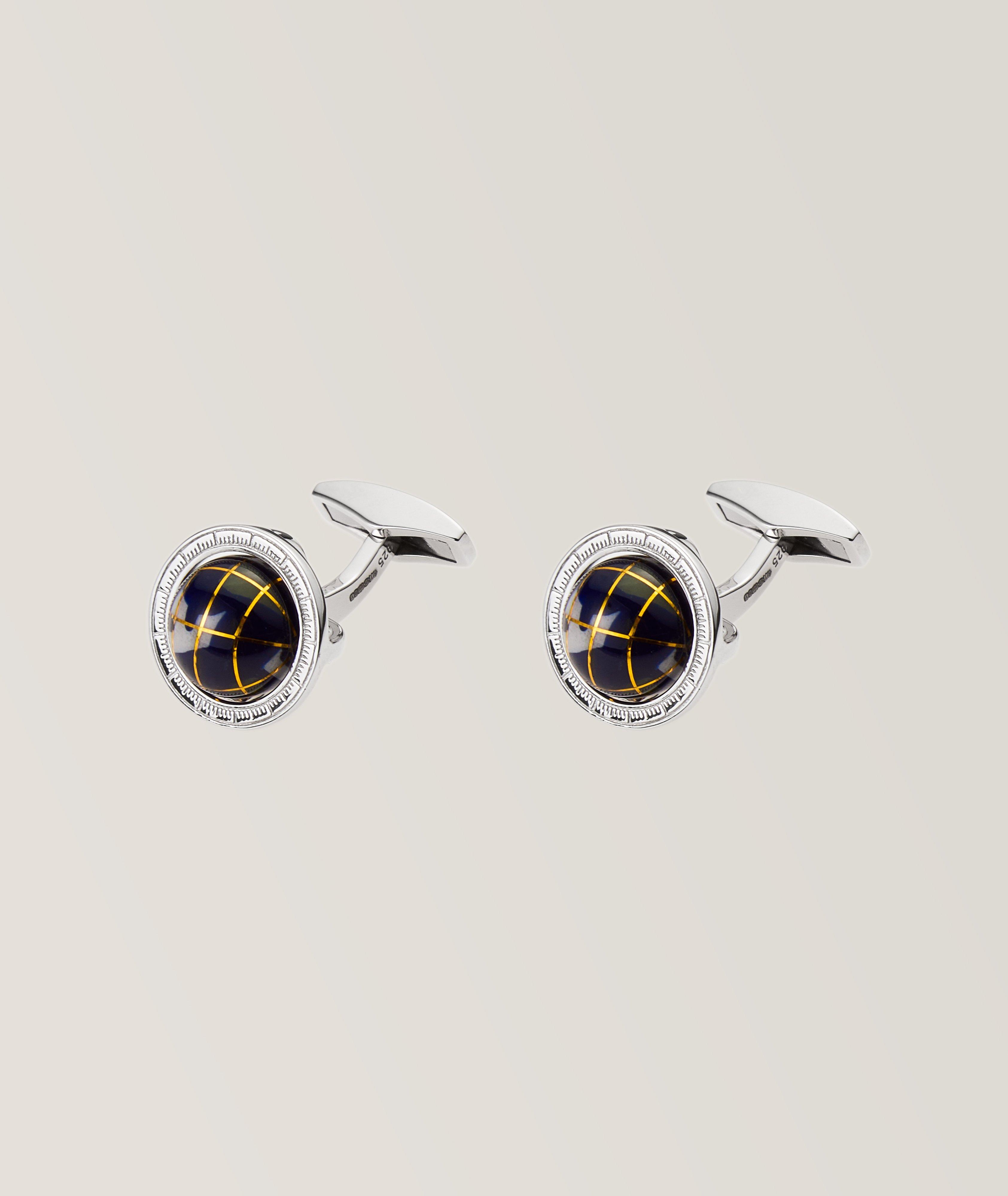 Lapis Mosaic Globe Cufflinks  image 0