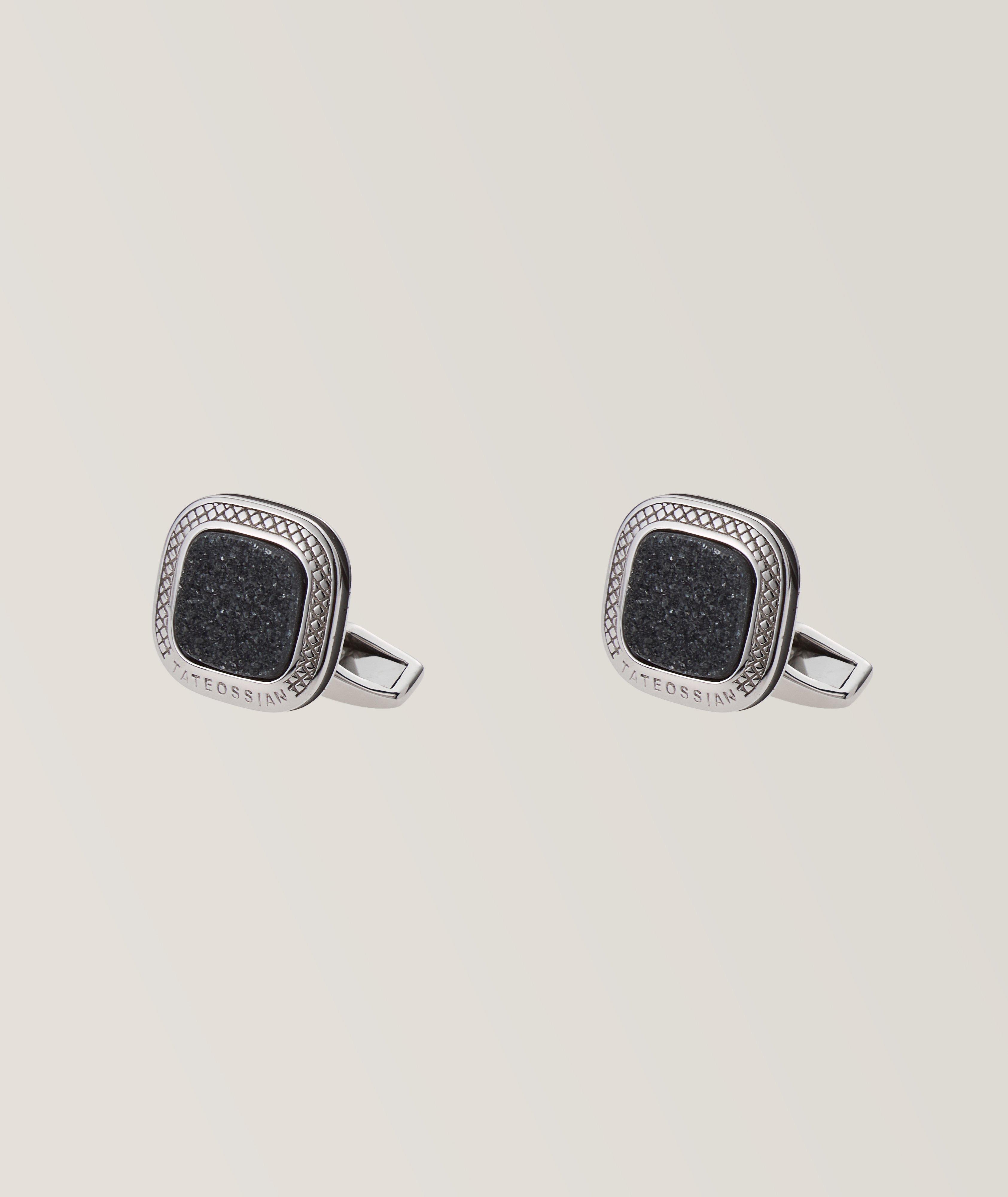 Drusy Quartz Sterling Silver Cufflinks image 0