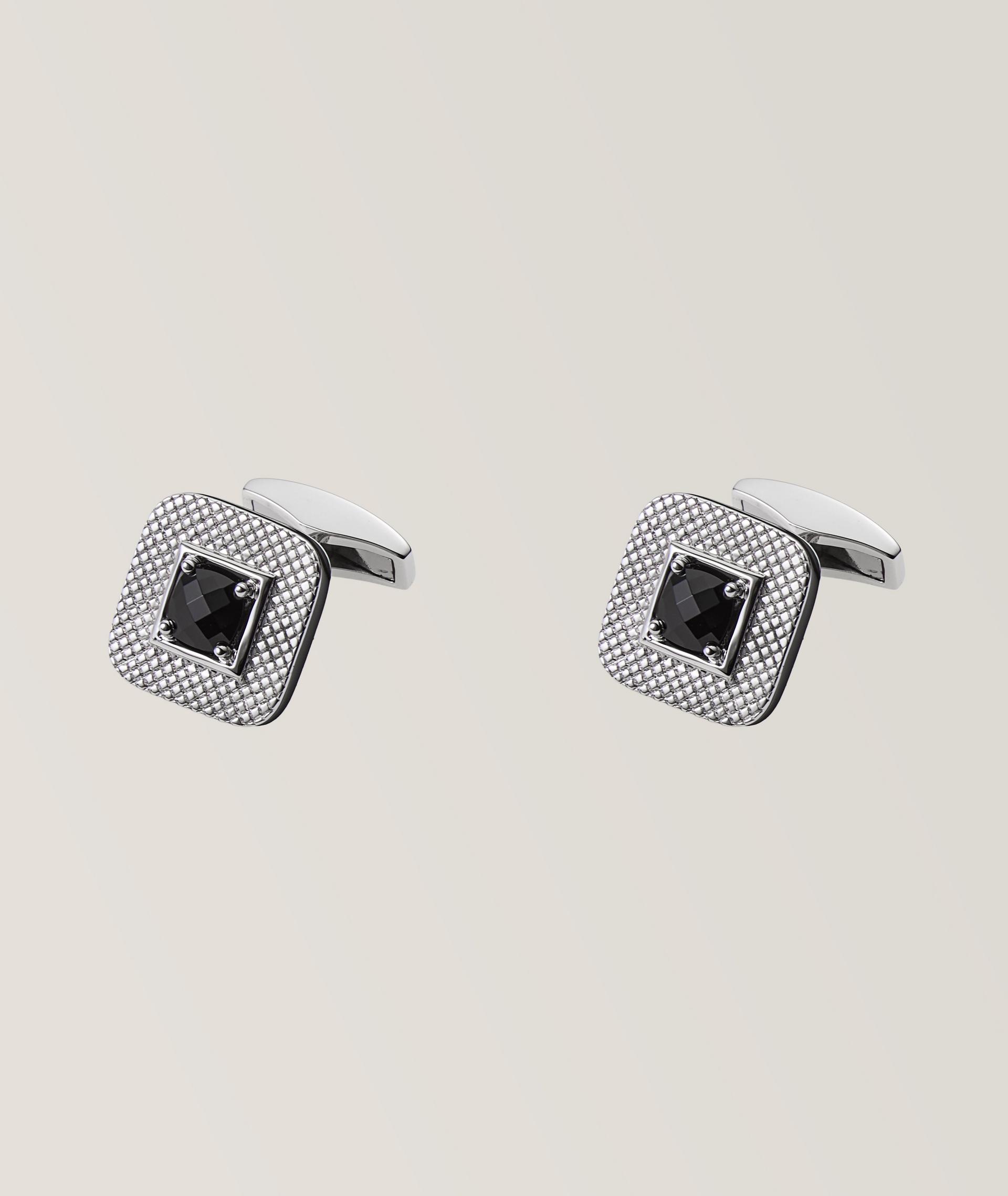 Boutons de manchette en spinelle et en argent sterling image 0