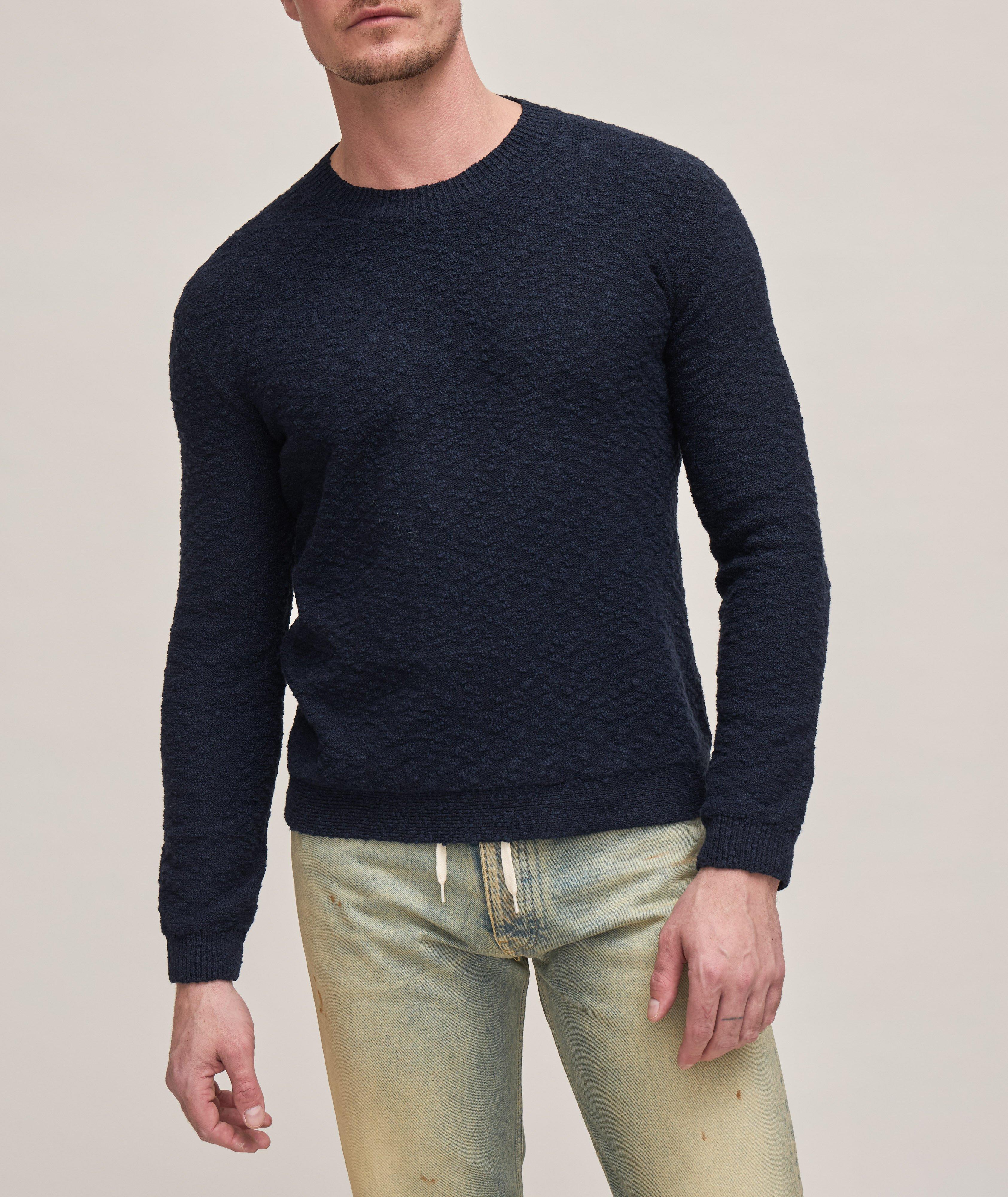 Boucle Cotton-Blend Knit Sweater