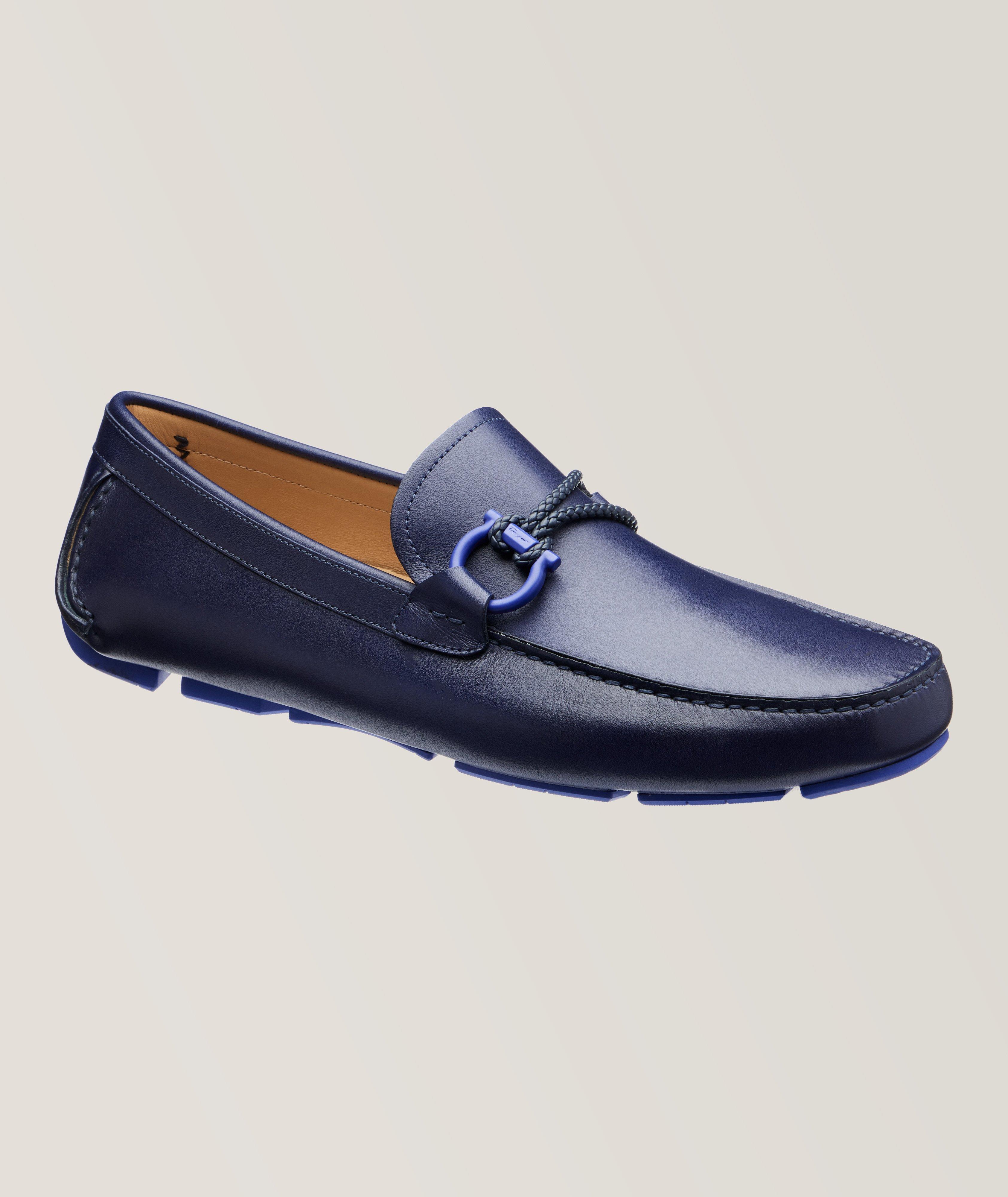 Ferragamo Front Gancio Leather Drivers