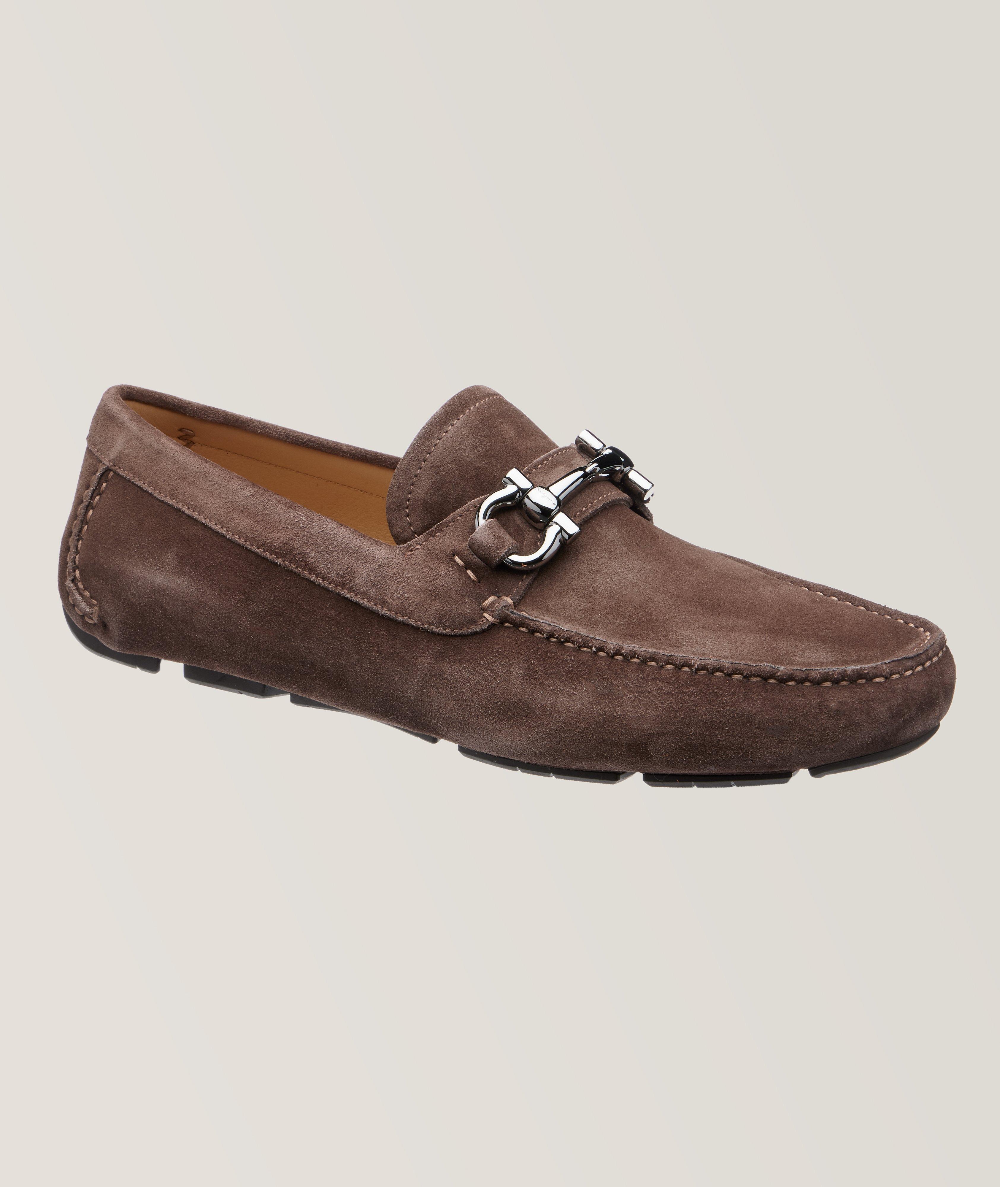SALVATORE FERRAGAMO #40280 Brown Gancio Leather Loafers (US 8 EU