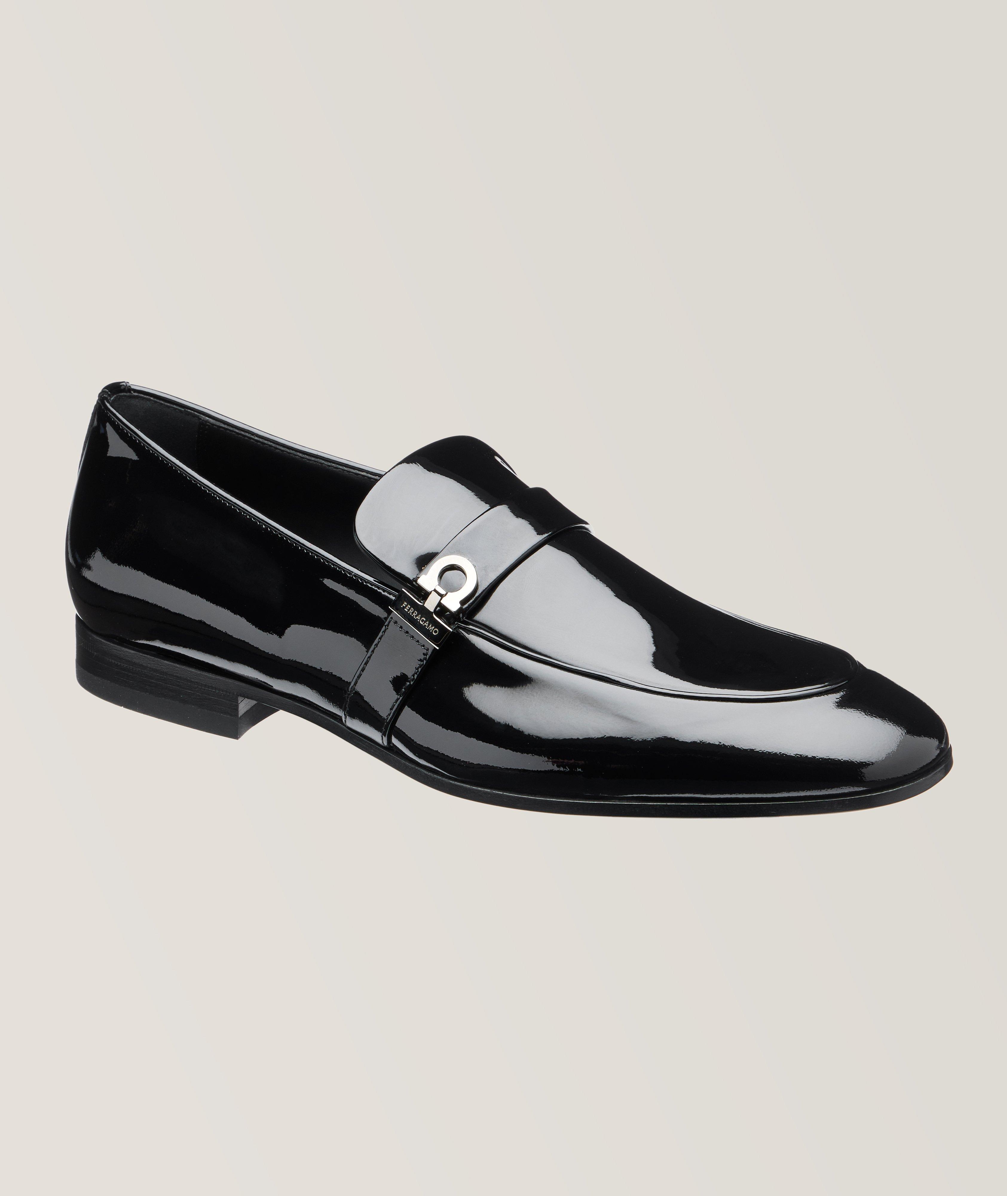 Ferragamo Deal Gancio Bit Ornament Patent Leather Loafers