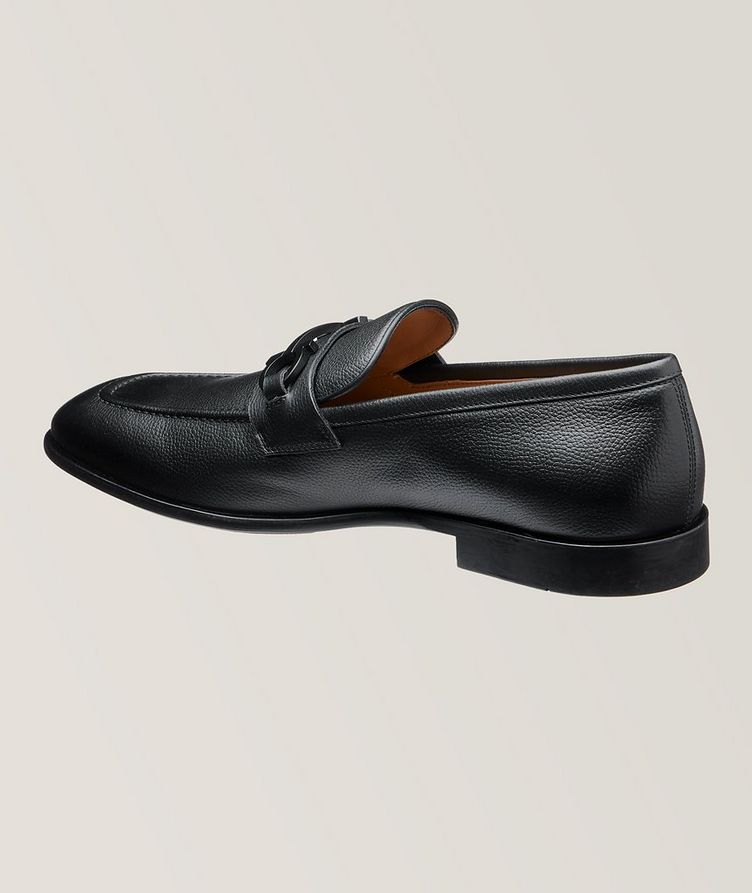 Foster Double Gancini Bit Pebbled Leather Loafers image 1