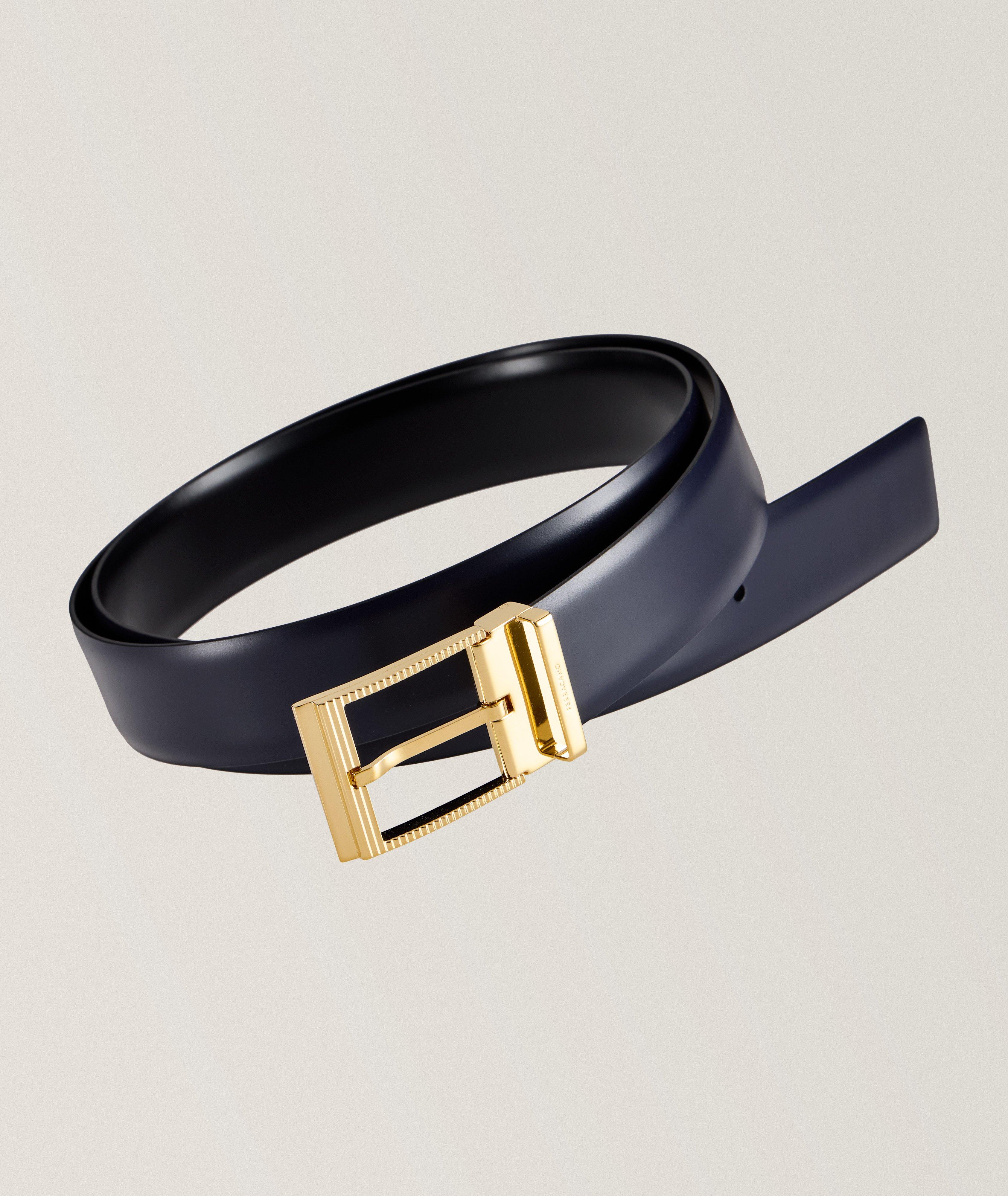 Reversible Polished Leather Pin-Buckle Belt  image 0