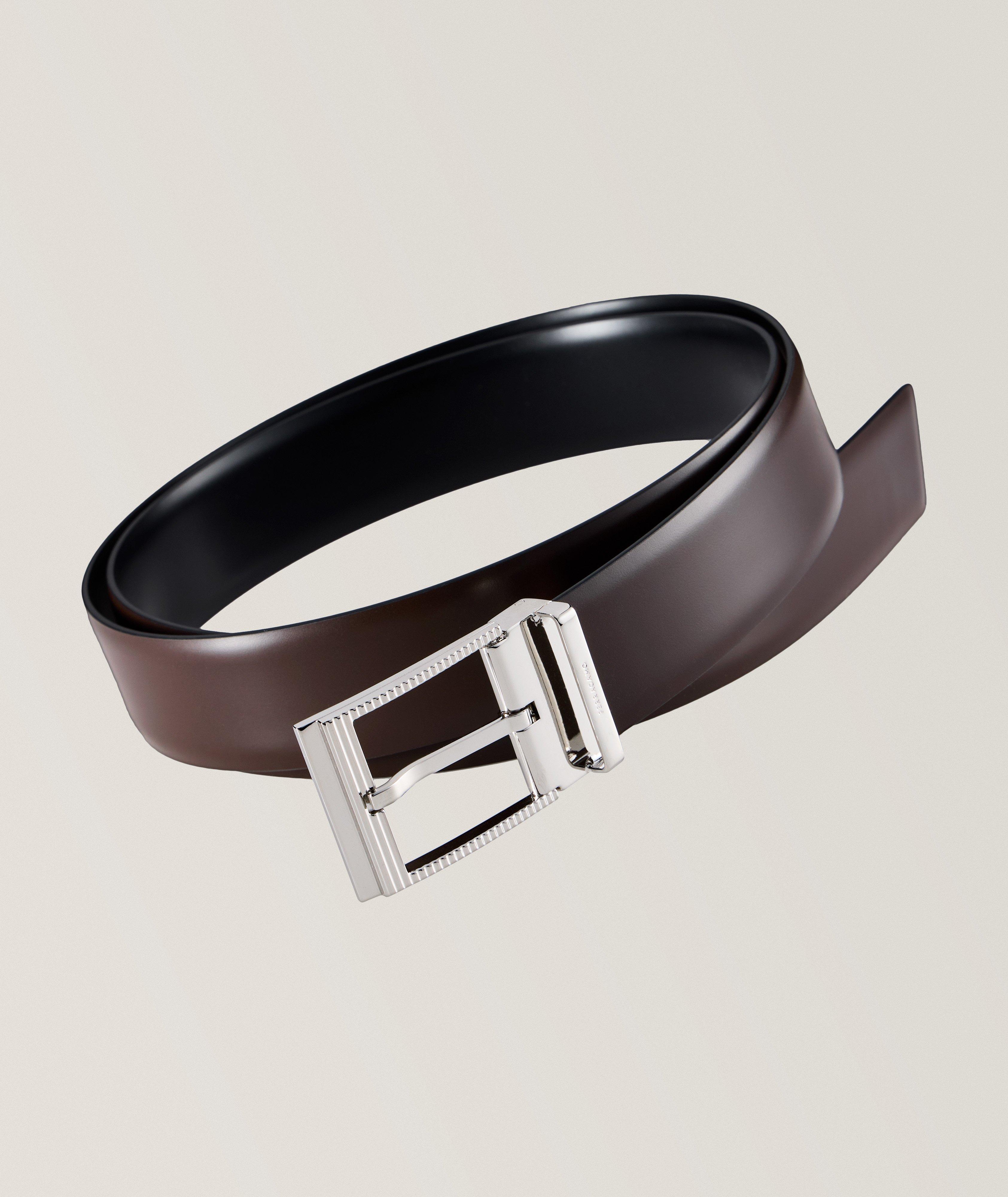 Reversible Polished Leather Pin-Buckle Belt  image 0