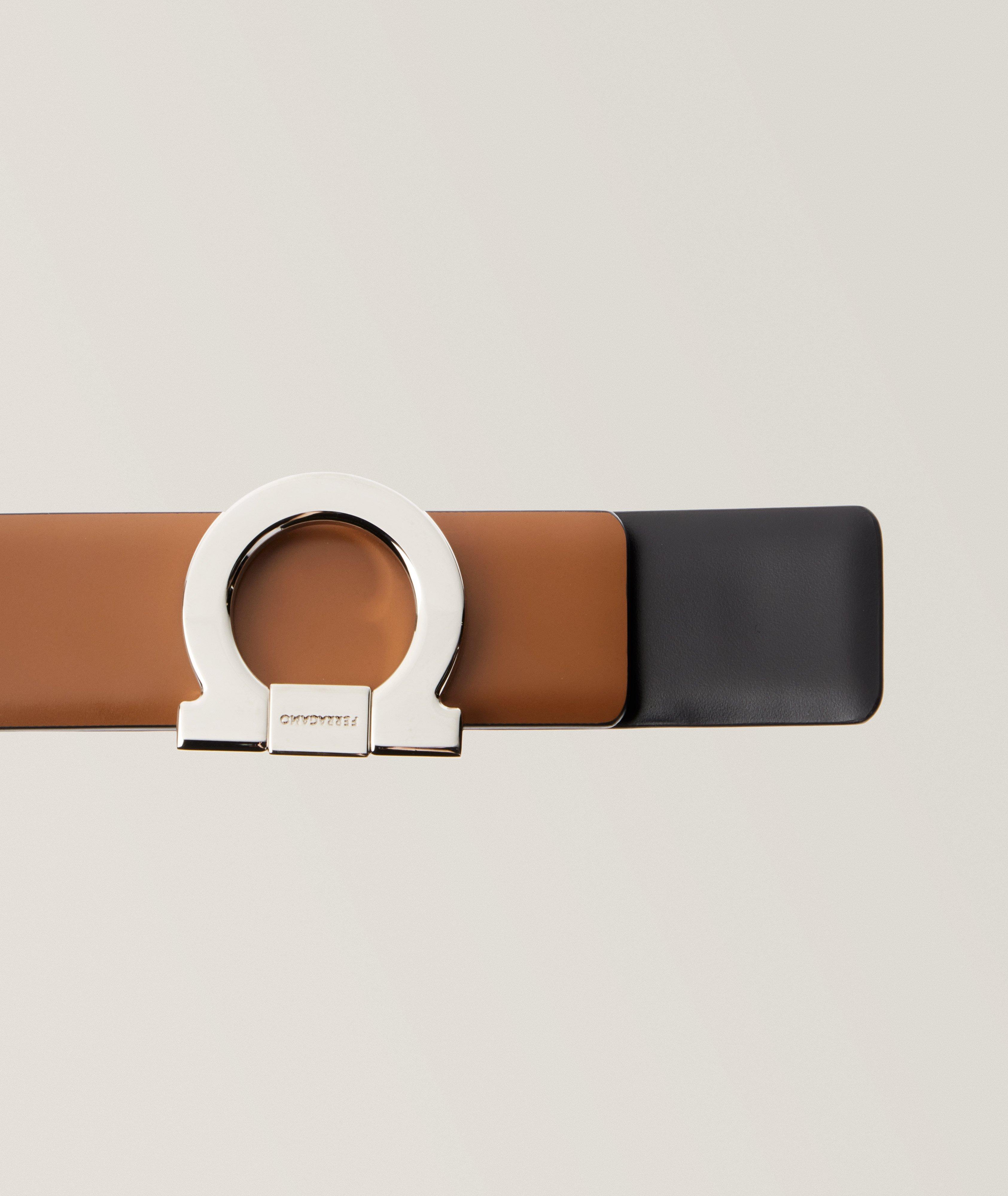 Leather Reversible Gancio Buckle Belt  image 1