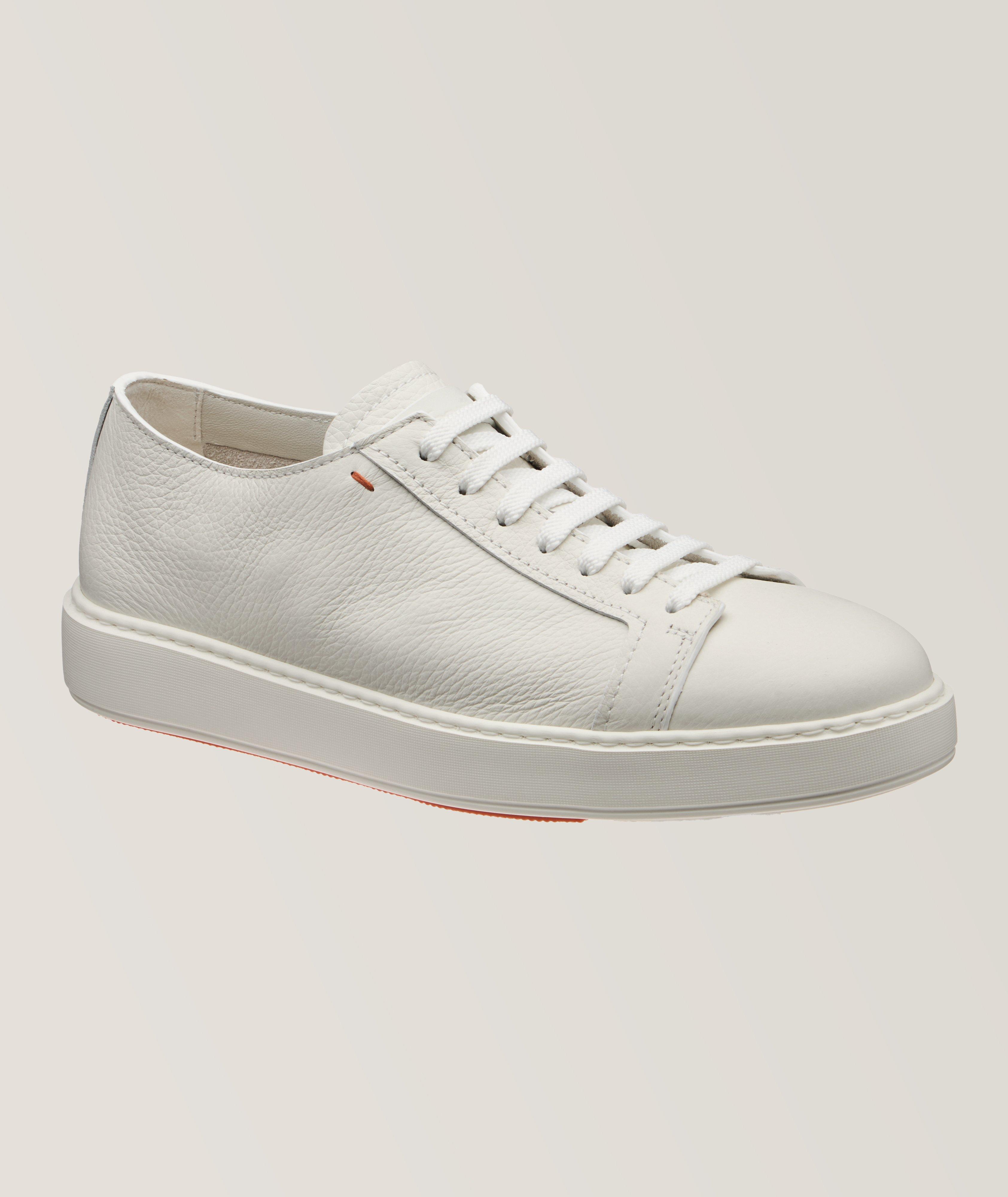 Santoni Pebbled Deerskin Sneakers