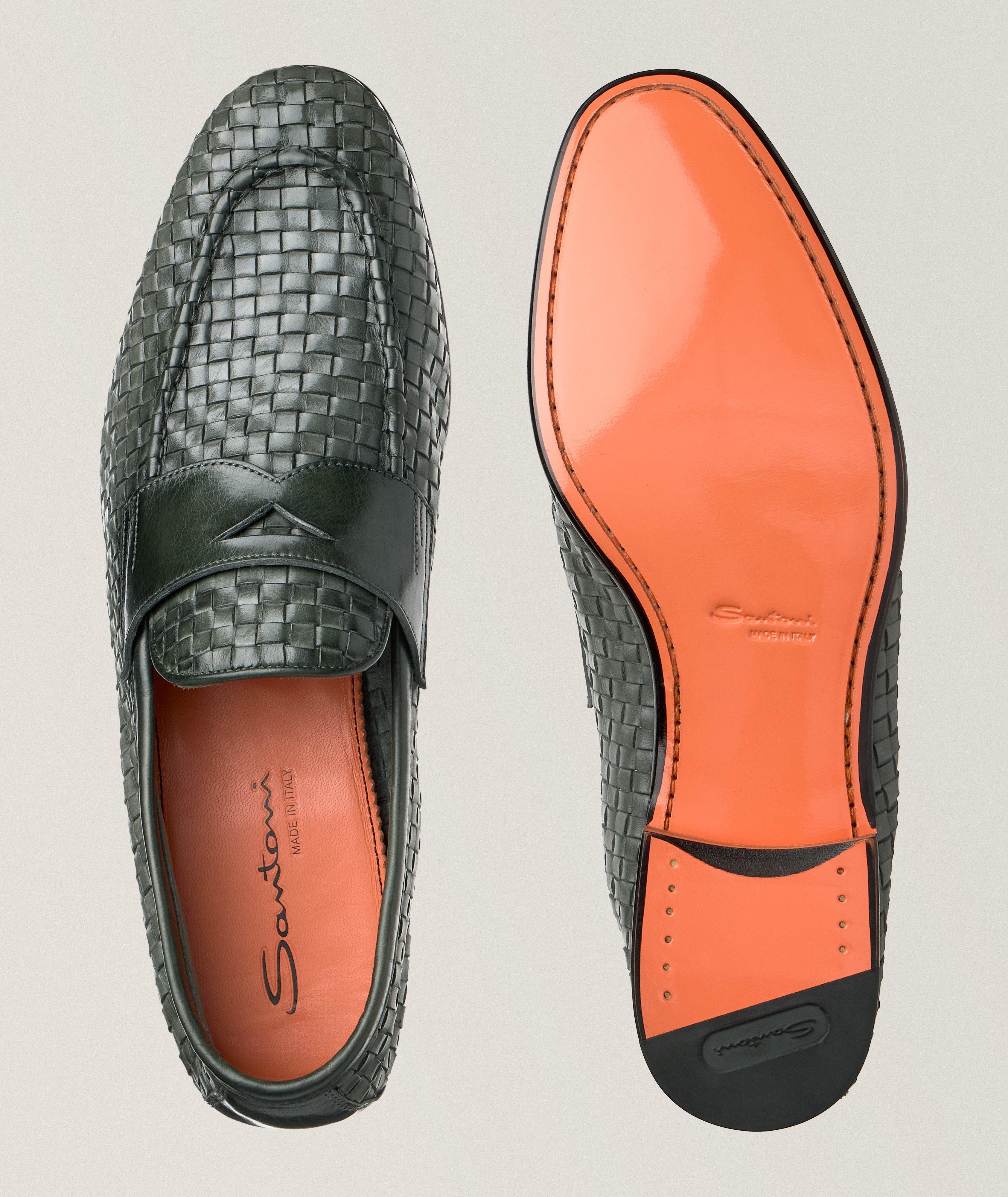 Carlos Woven Leather Penny Loafers image 2