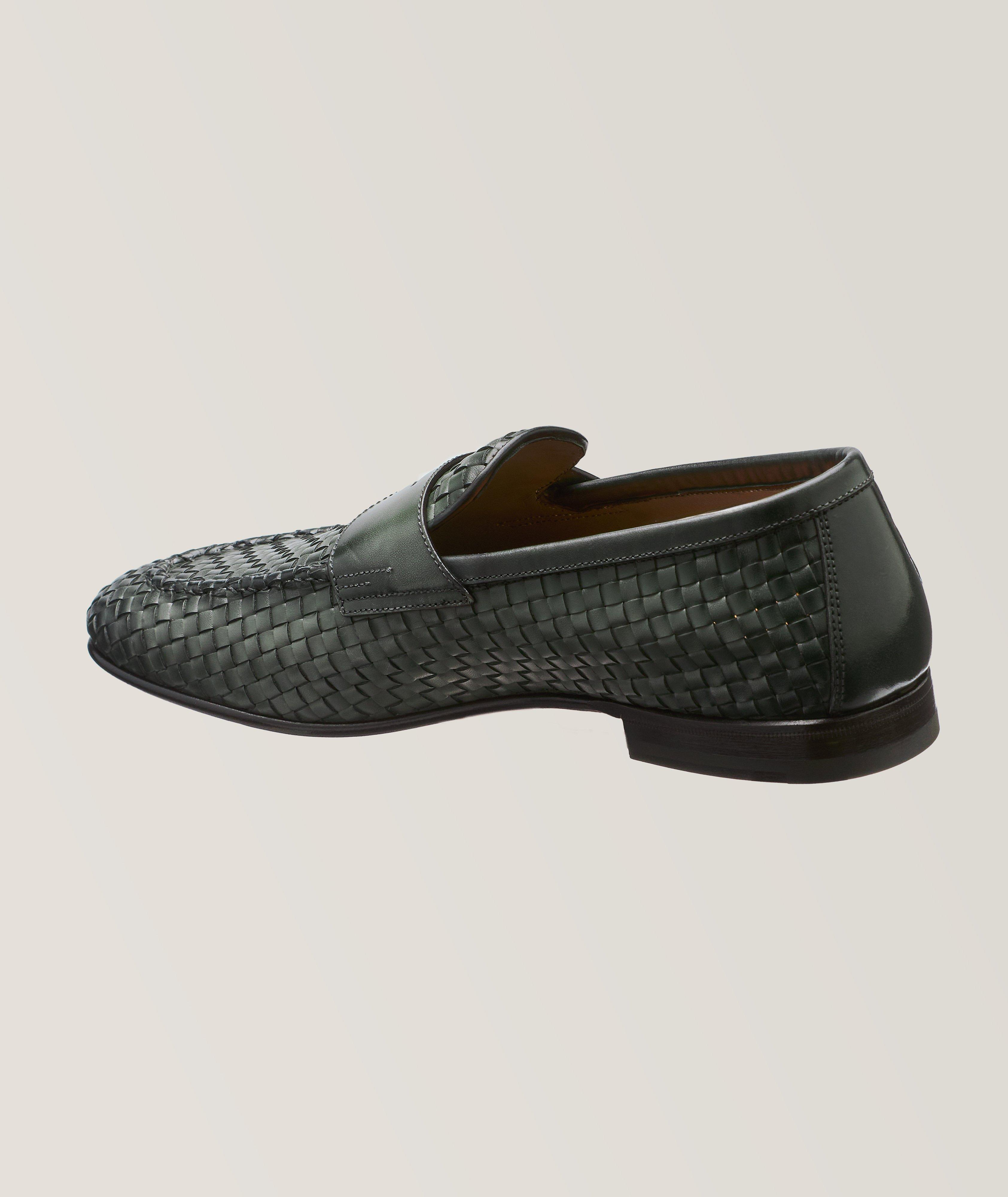 Carlos Woven Leather Penny Loafers image 1