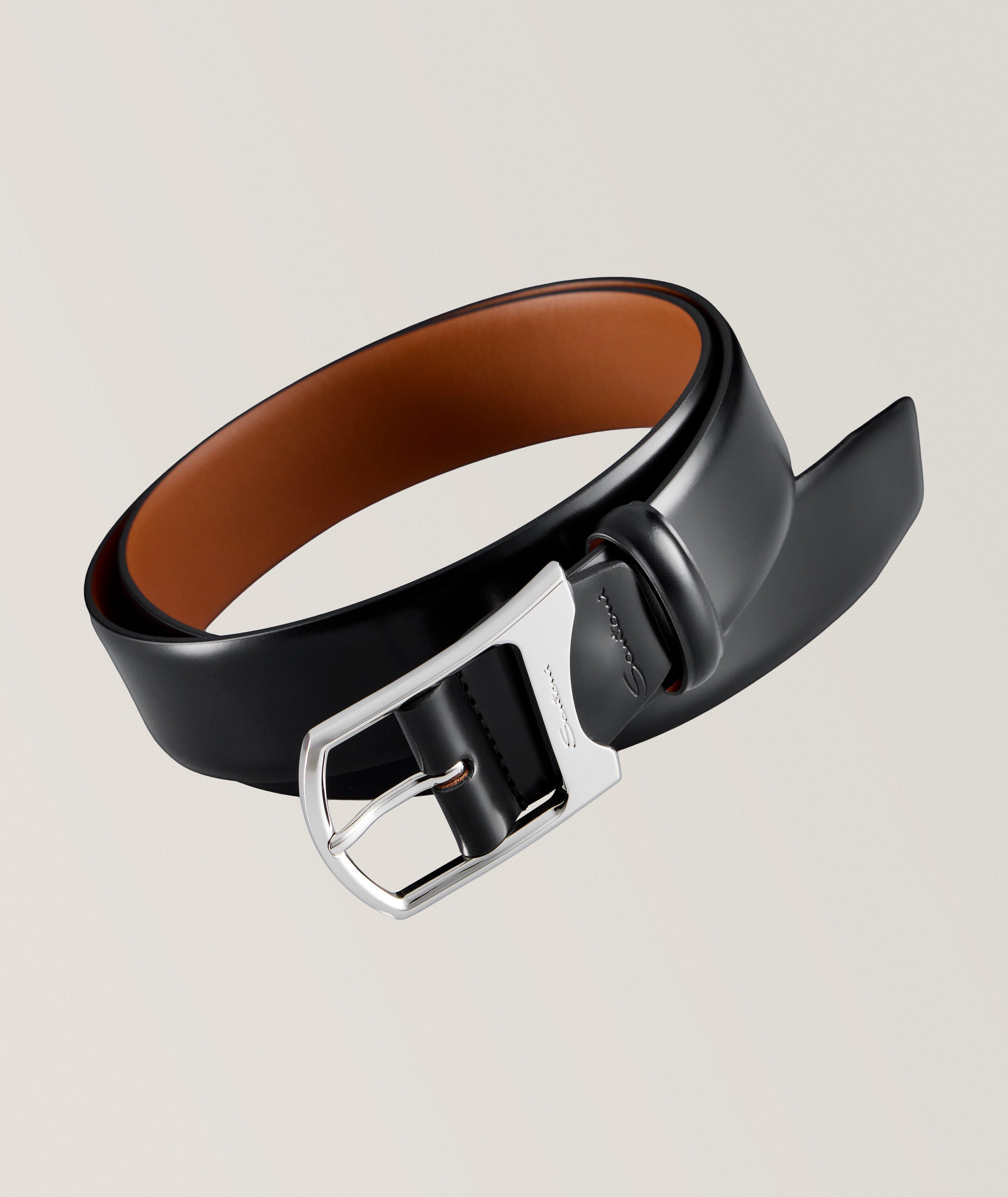Asymmetric Buckle Leather Belt  image 0