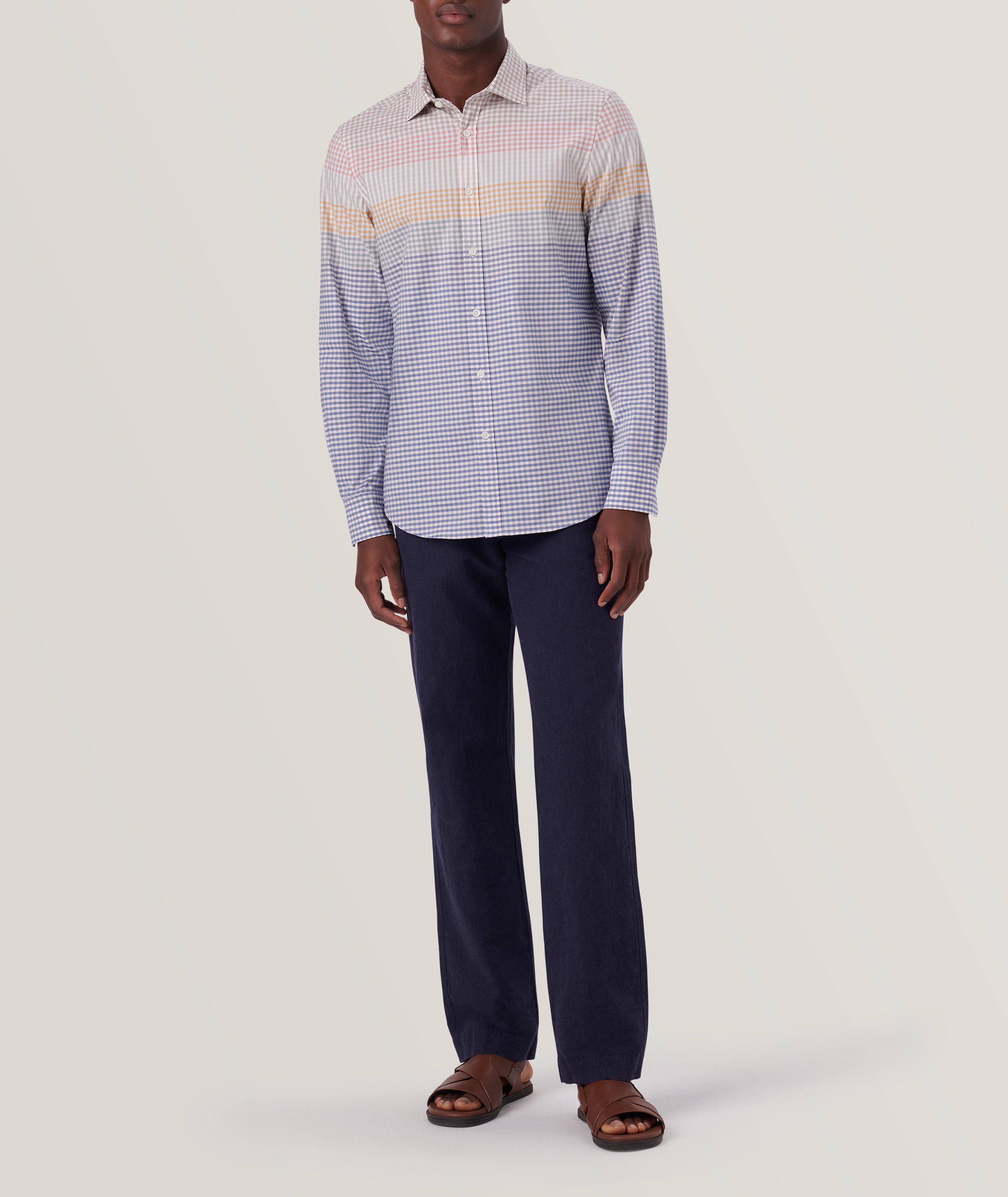 Julian Gingham Check Stretch-Cotton Sport Shirt image 5