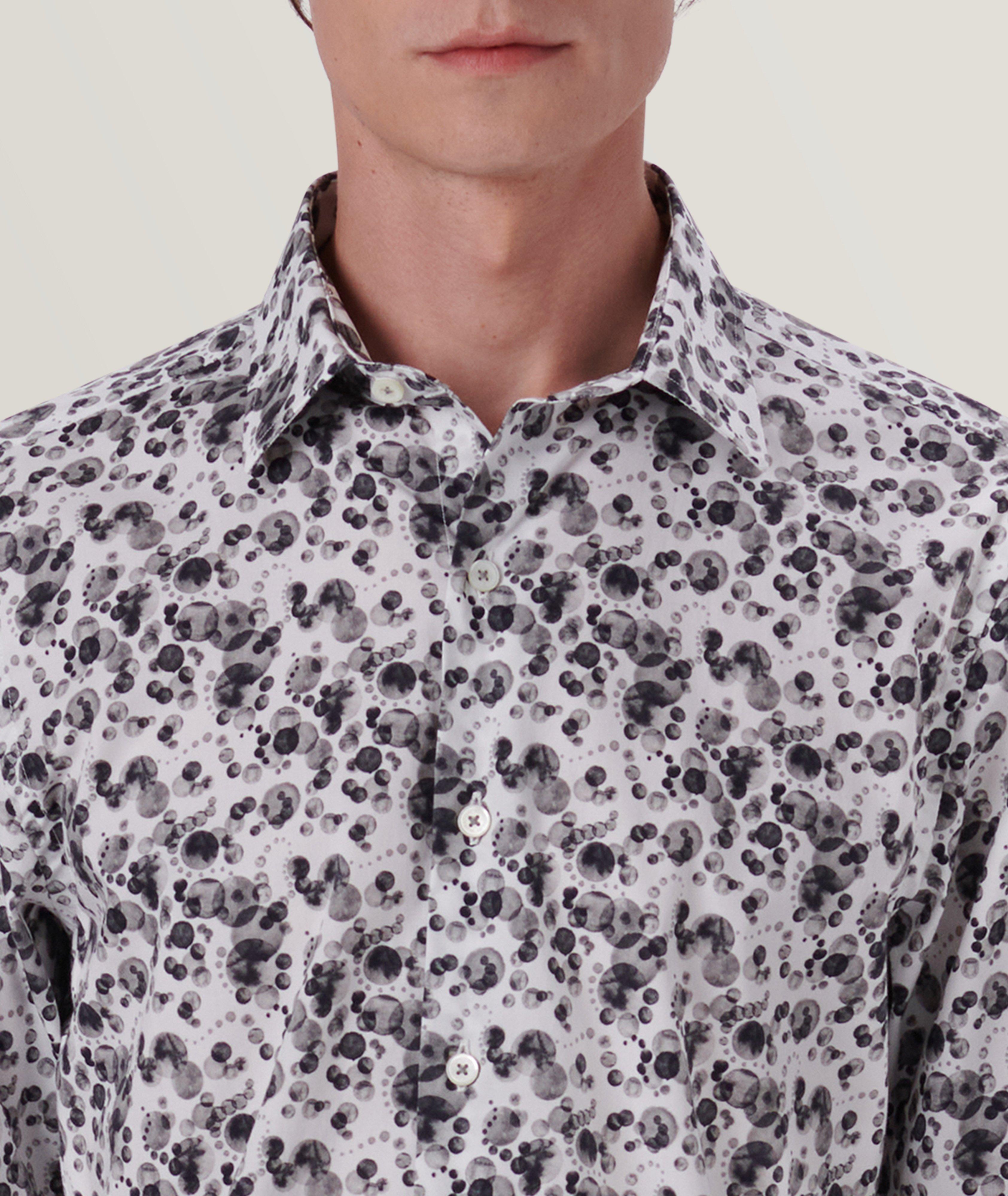 Julian Bubbles Pattern Stretch-Cotton Sport Shirt image 1