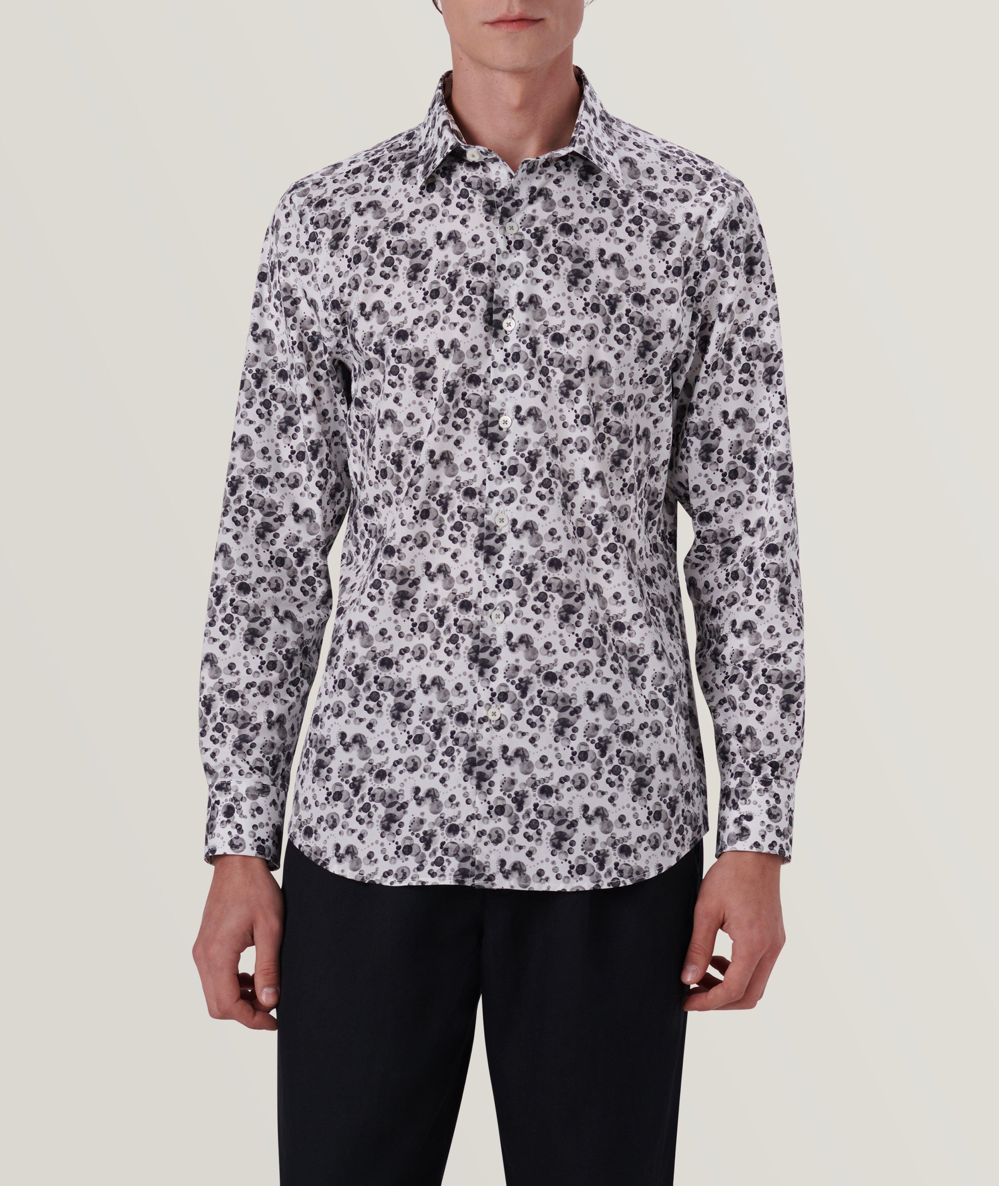 Julian Bubbles Pattern Stretch-Cotton Sport Shirt image 2