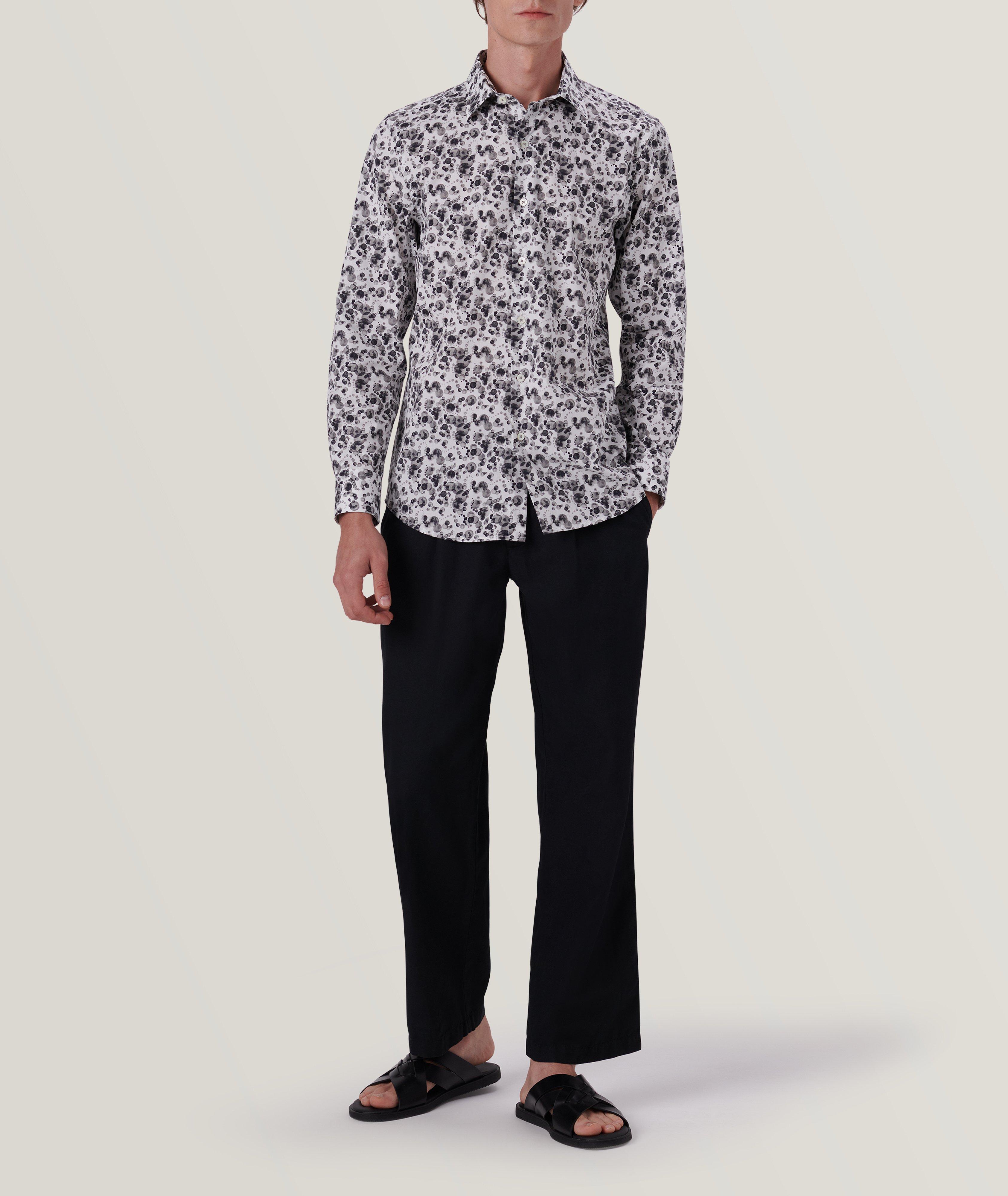 Julian Bubbles Pattern Stretch-Cotton Sport Shirt image 5