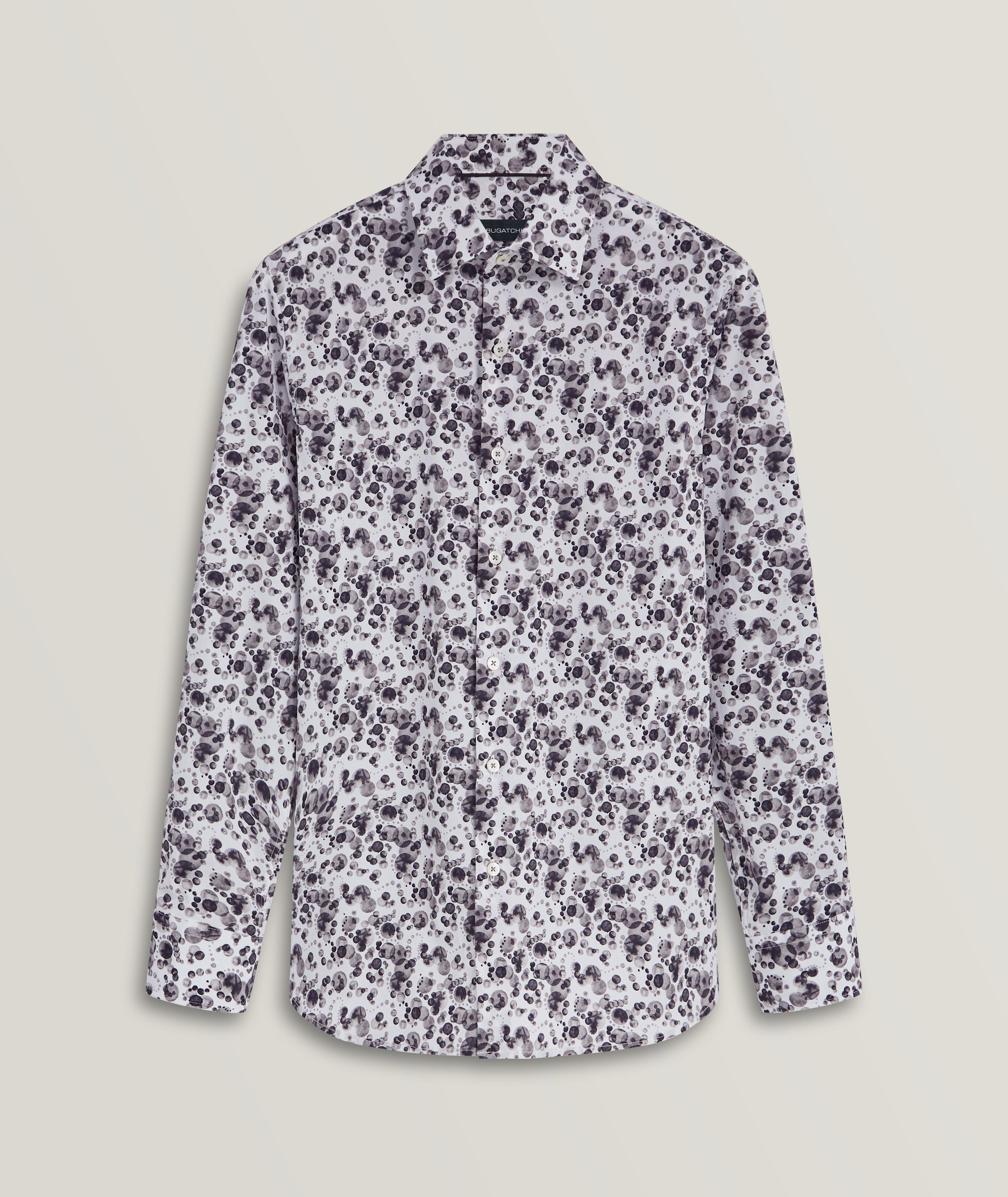 Julian Bubbles Pattern Stretch-Cotton Sport Shirt image 0