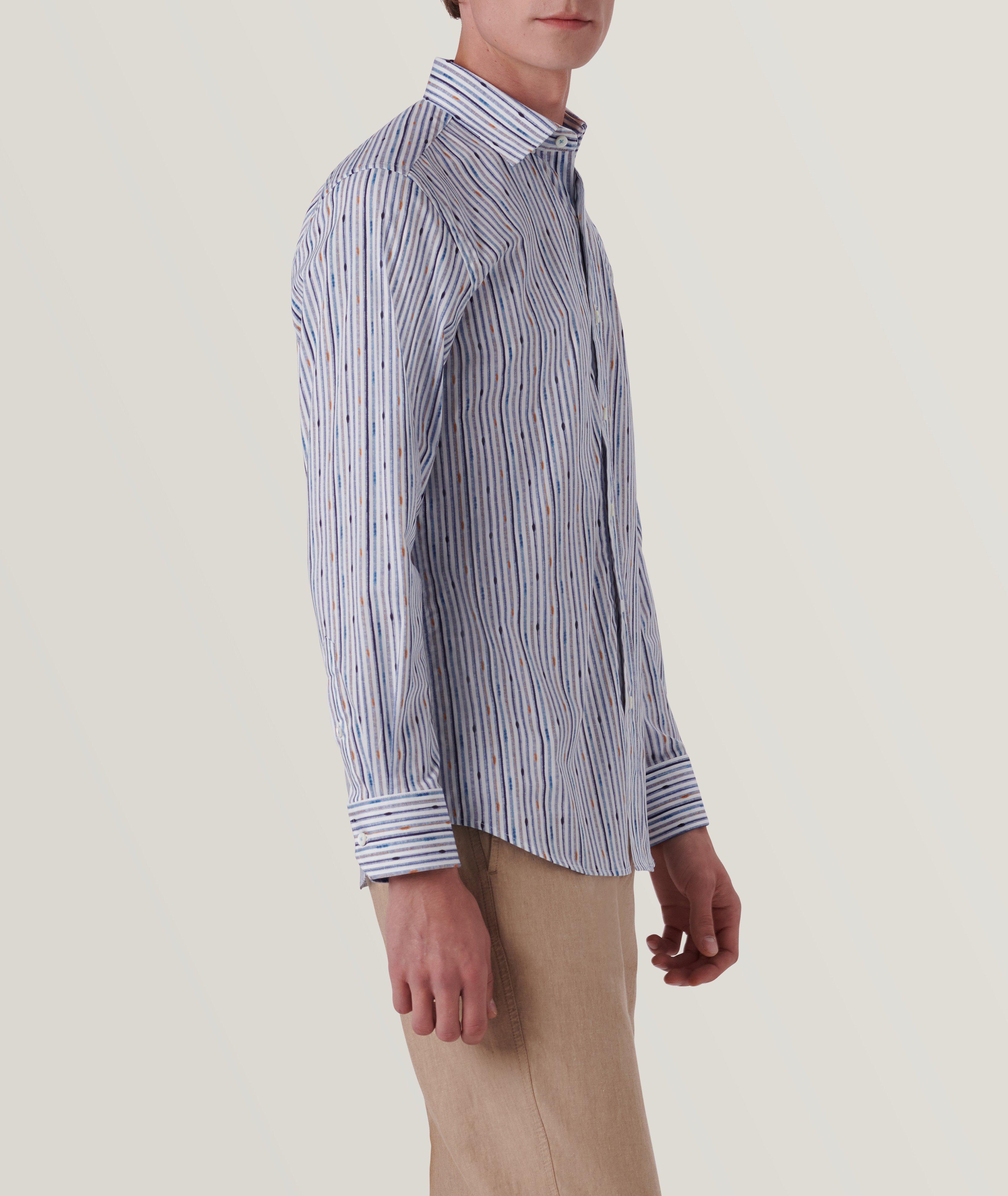 Karl Striped Stretch-Cotton Sport Shirt image 3