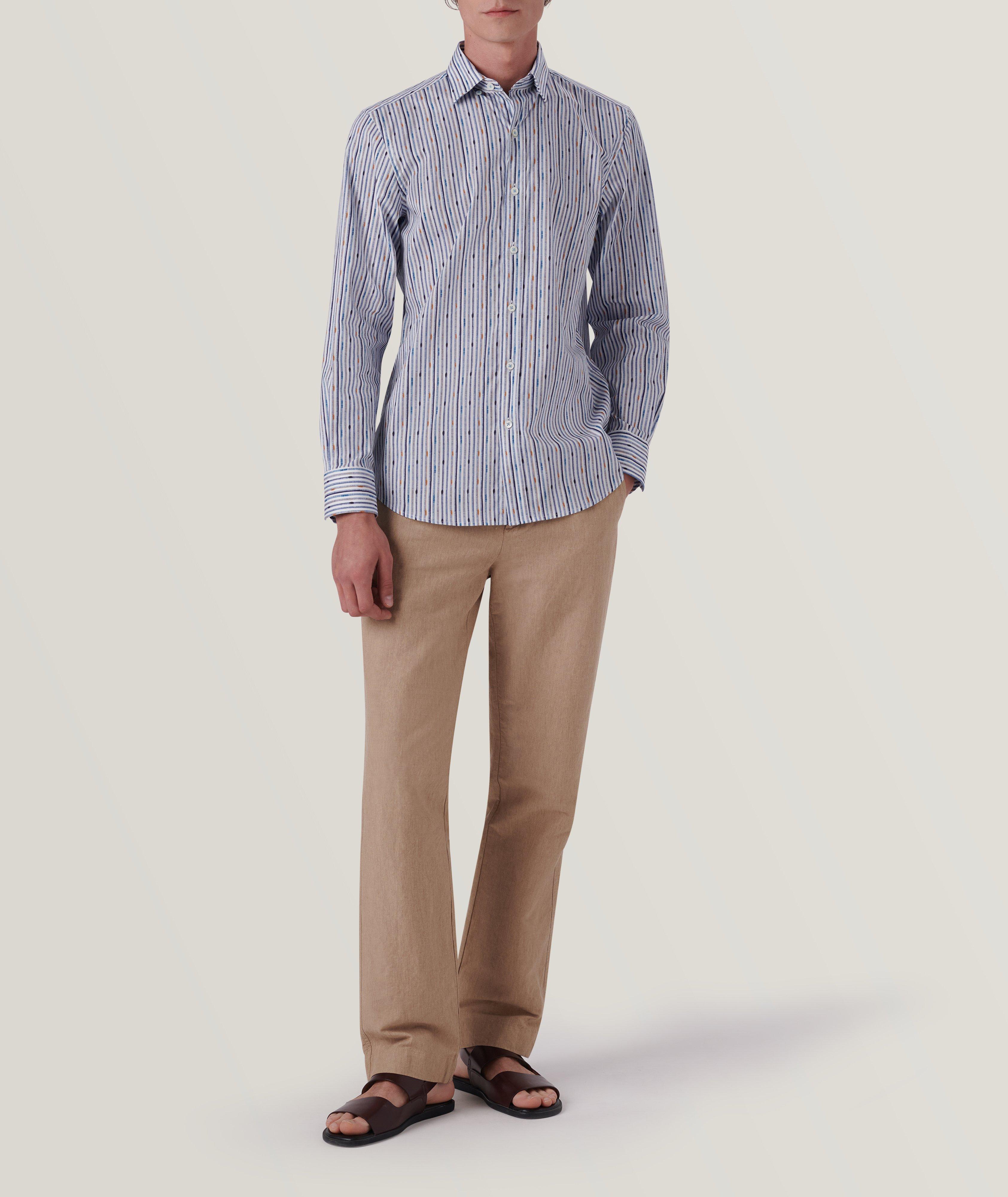 Karl Striped Stretch-Cotton Sport Shirt image 5